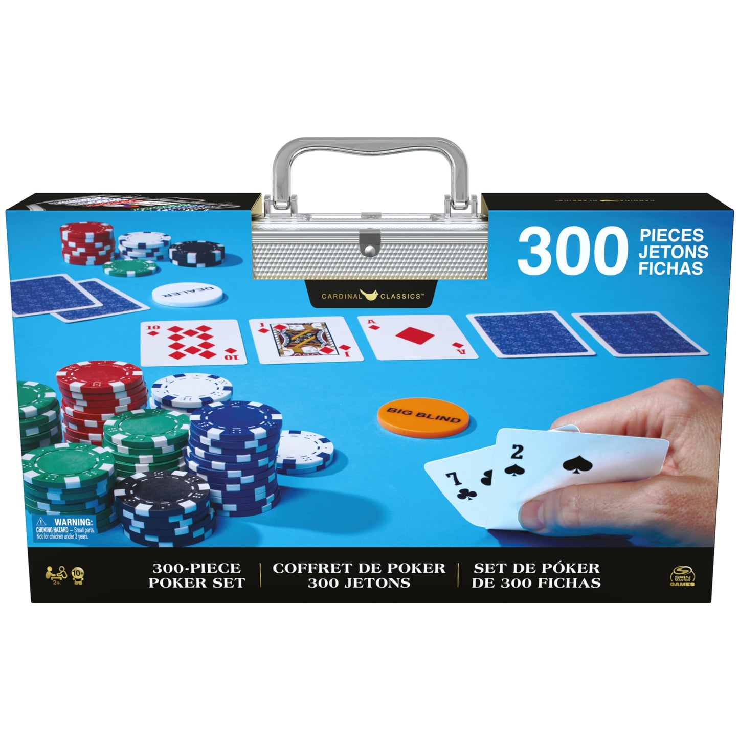 Cardinal Classics, 300-Piece Poker Set with Aluminum Carrying Case & Professional 11.5g Chips Plus 5 Poker Dice, for Adults and Kids Ages 10 and up