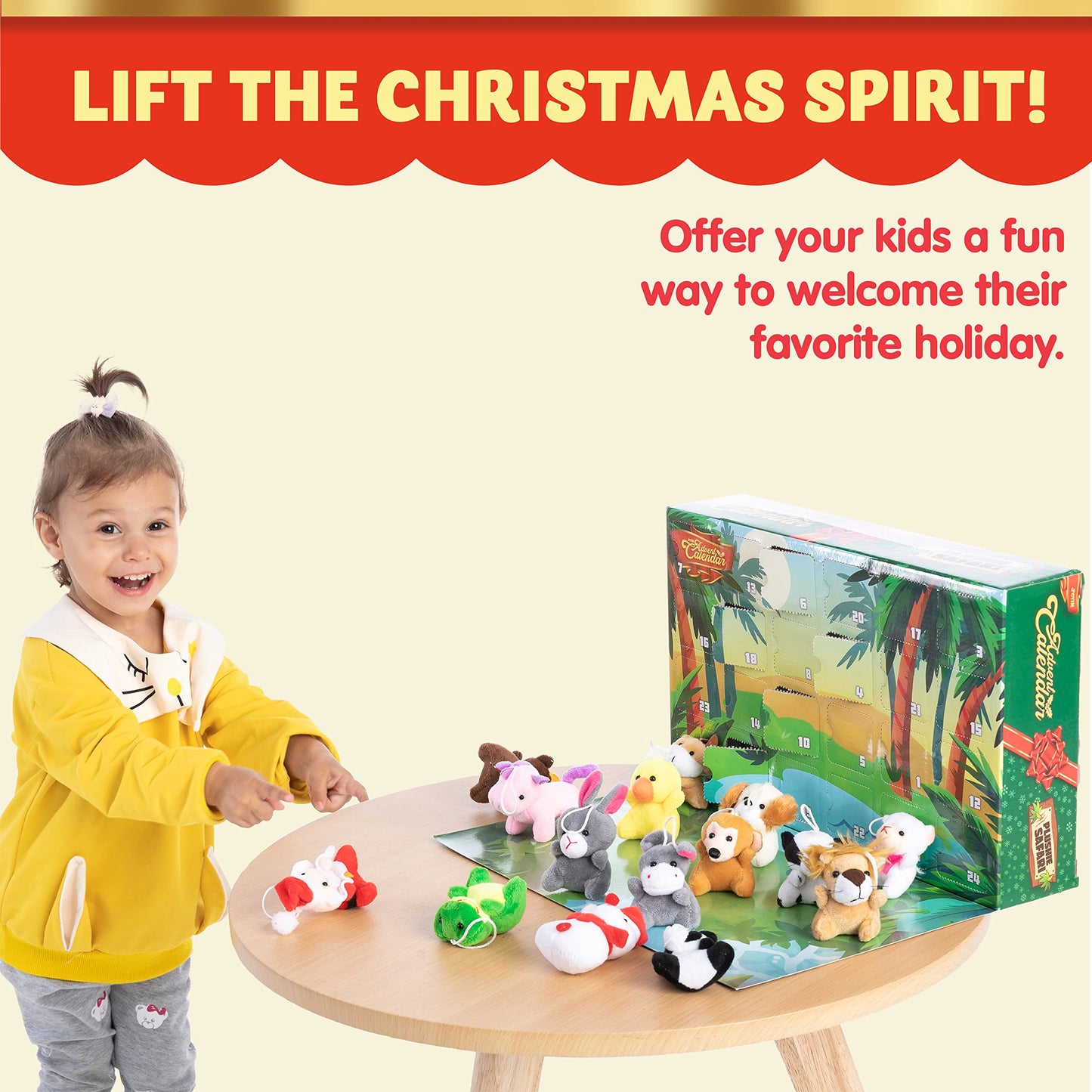 JOYIN 2025 Christmas Advent Calendar with Mini Animal Plush, 24 Days Countdown Advent Calendar with 24 Stuffed Animals, Kids Girls Party Favor, Xmas Gift Classroom Prizes, Christmas Party Favor Gifts