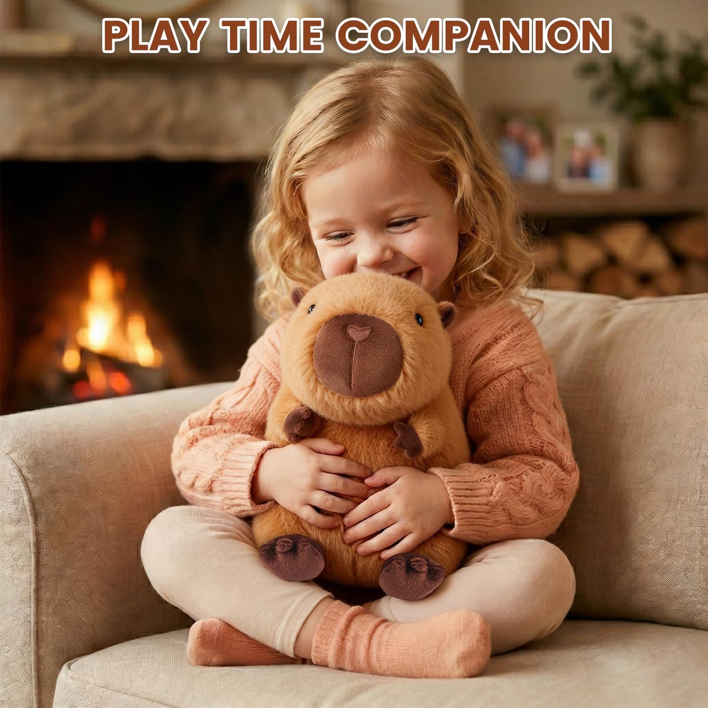 SuzziPals Heatable & Coolable Capybara Plush, Microwavable Stuffed Animal Heating Pad for Soothing & Relaxation, Lavender Scent Plush Toys for Stress Relief, Capybara Plushies Gift for Kids & Adults