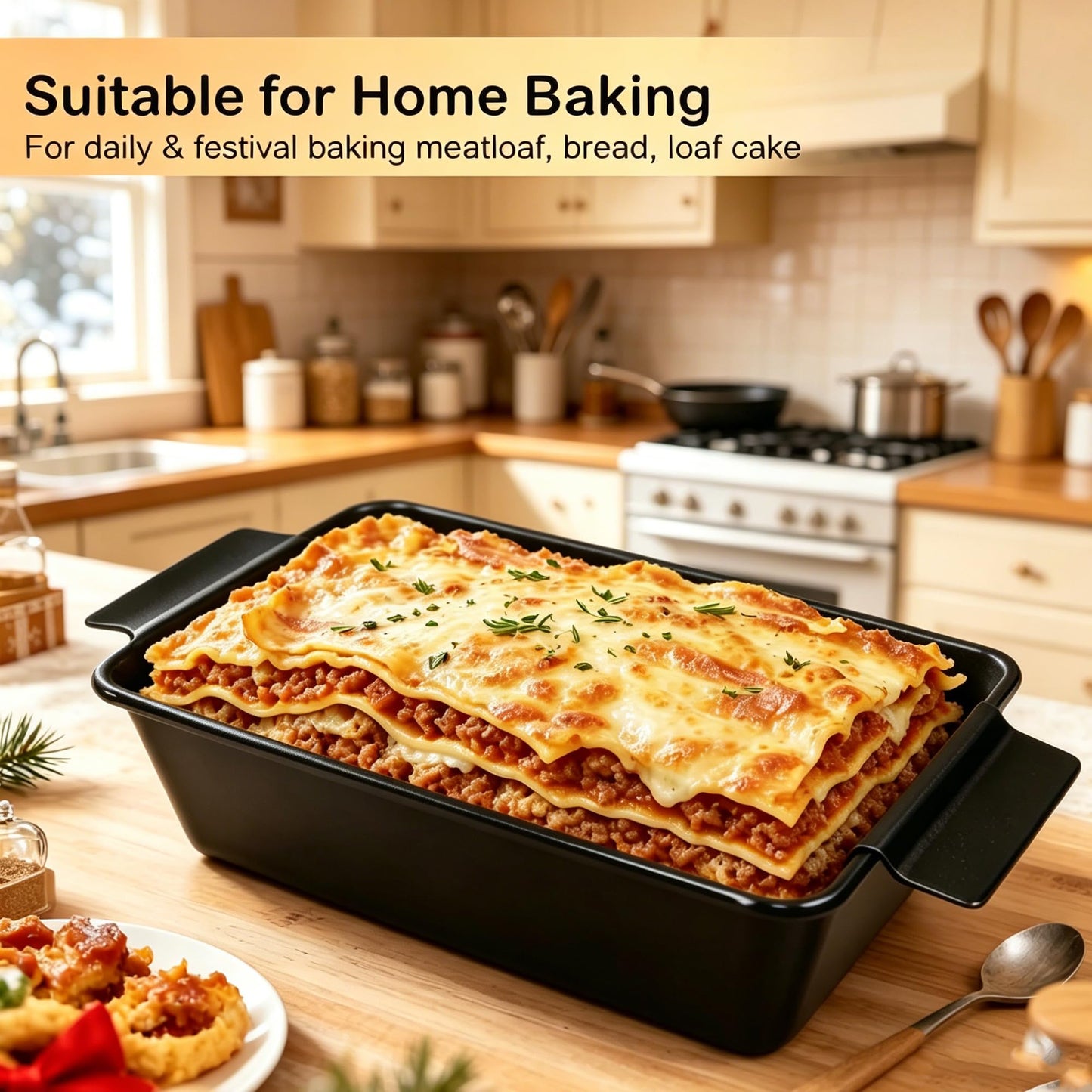 Barlket Meatloaf Pan with Drain Tray, 2 Pack Loaf Pan with Insert, Non Stick Meat Loaf Pan with Drip Tray, 9.8x5.7 Inch Easy Removal Perforated, Bakeware Pan for Oven Baking Bread and Roasting Meat