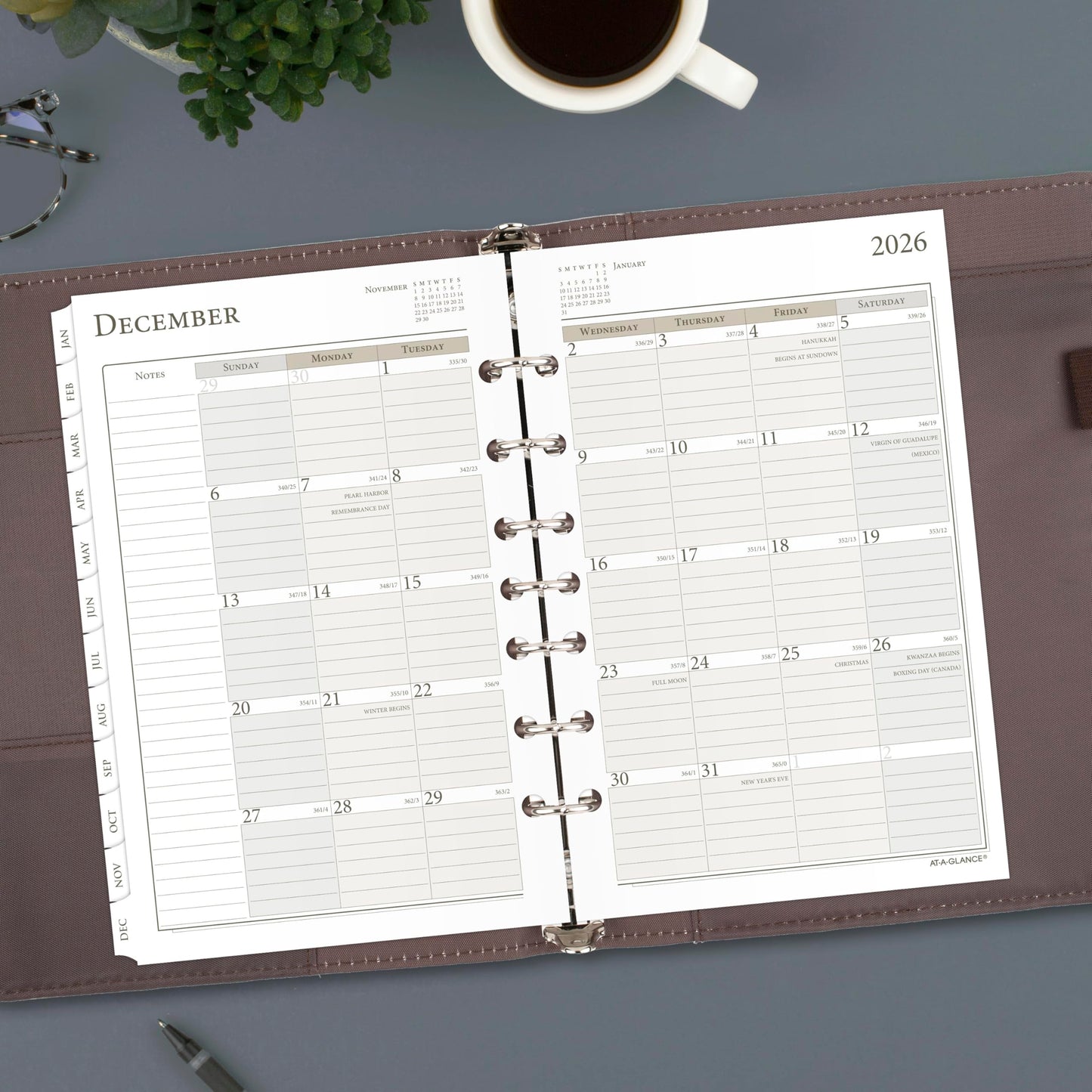 AT-A-GLANCE 2026 Planner Refill, Weekly & Monthly, 5.5" x 8.5", Desk Size 4, Column Style, Loose-Leaf (481-485-26)