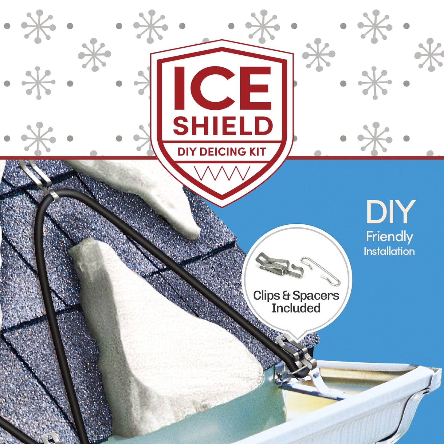 WarmlyYours Roof Snow De-Icing Heat Cable 30 ft., 5 Watts/ft. Heat Tape for Roof and Gutters, Ice Dam and Snow Damage Prevention System with Clips and Spacers (Ice Shield)