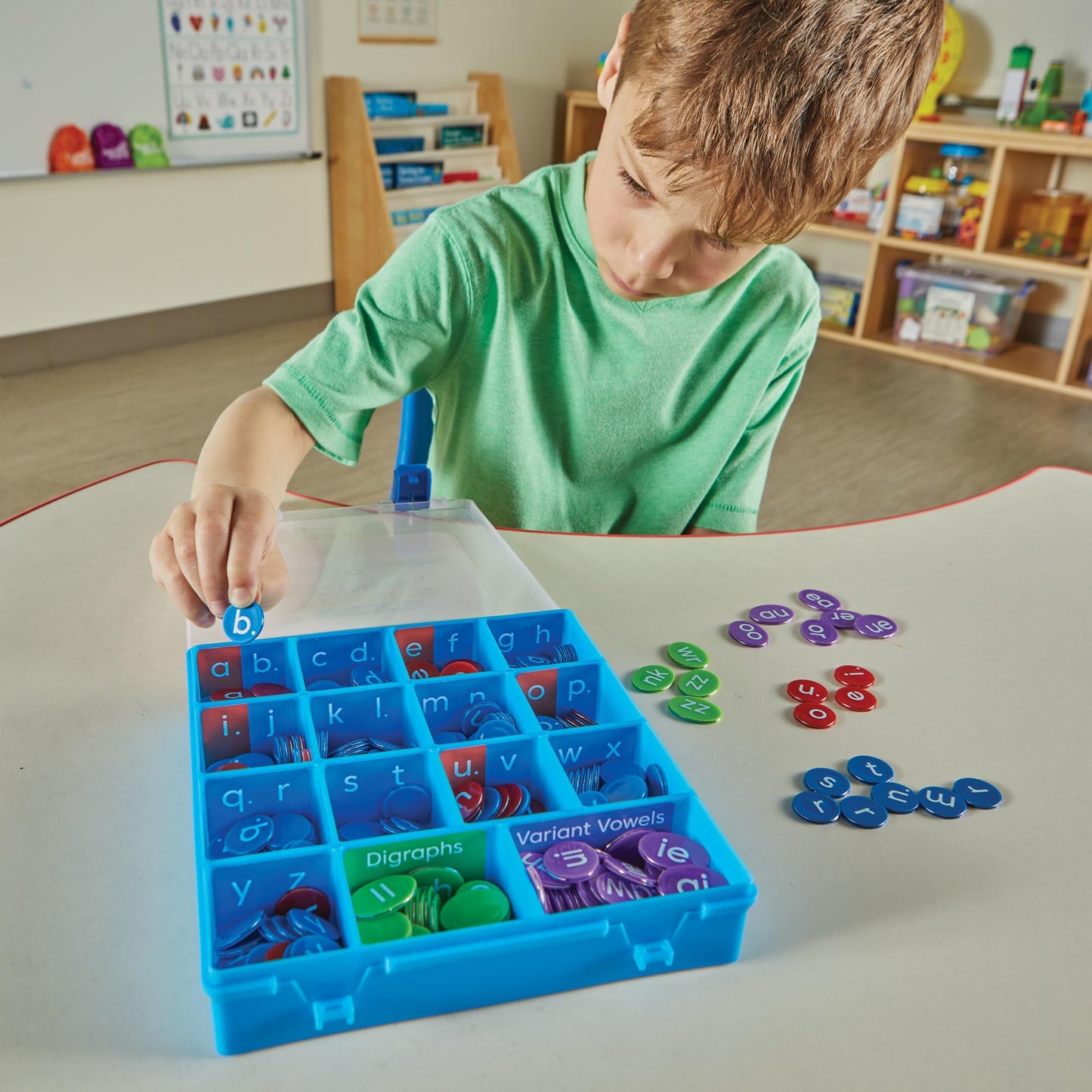 hand2mind Lowercase Phonics Chips, Phonics Manipulatives for Kindergarten, Phonemic Awareness, Science of Reading Classroom Materials, Reading Tools for Kids, Alphabet Letter Tiles for Spelling