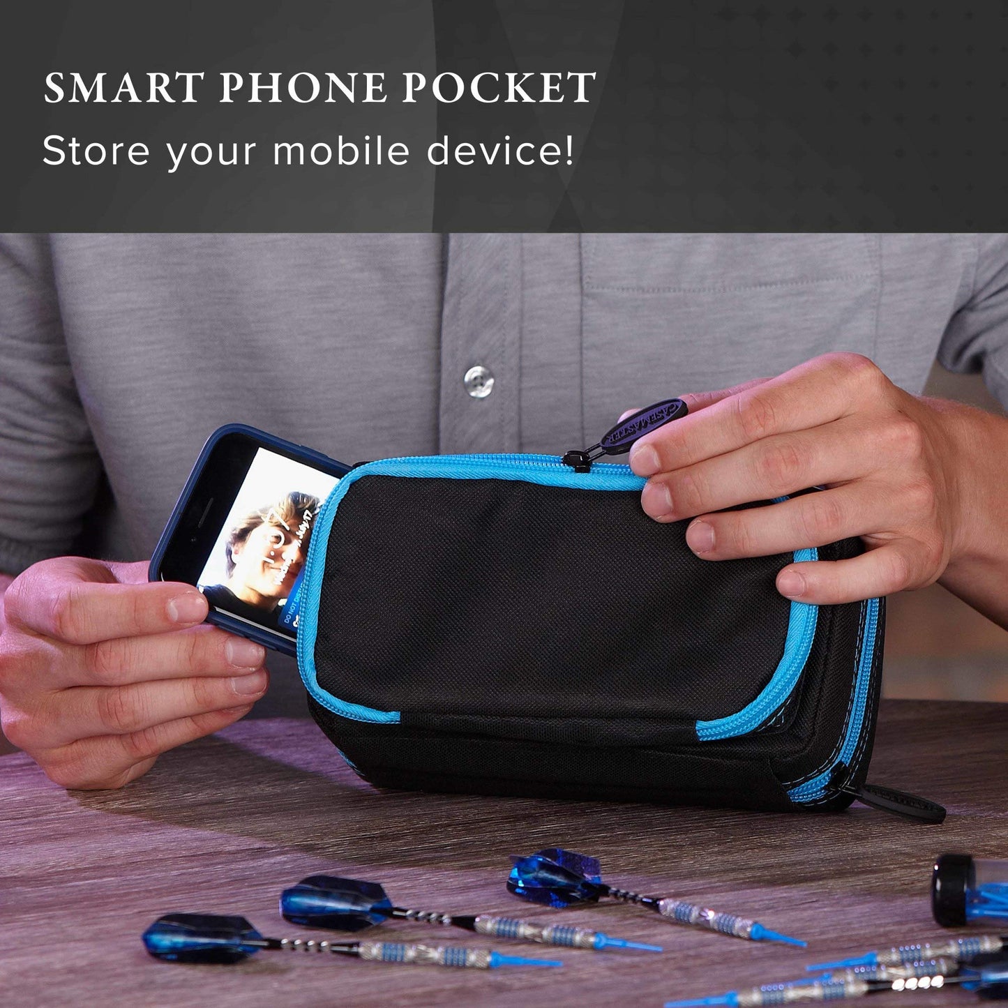 Casemaster by GLD Products Plazma Pro Black and Trimed Dart Case with Phone Pocket