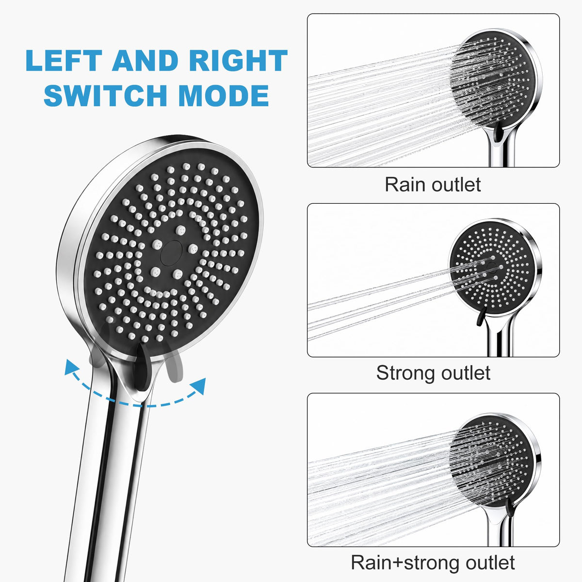 JOOM Shower Head with Handheld, High Pressure Rainfall Combo, Chrome