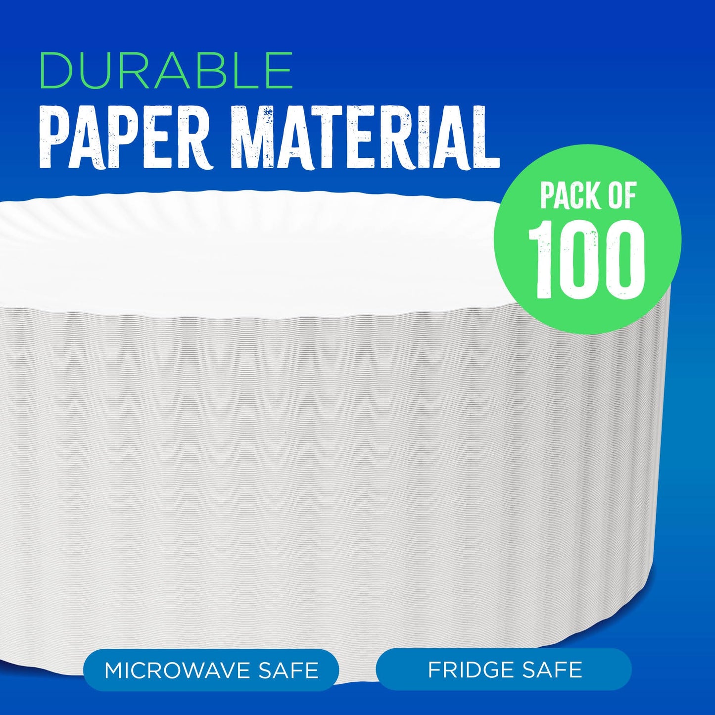 Paper Plates 9 Inch Bulk Paper Plates | White Paper Party Plates | Uncoated Disposable Microwavable Paper Plates | Microwave Safe Dishes For Everyday Dinner Picnic BBQ Party Event Crafts | 300 Pack