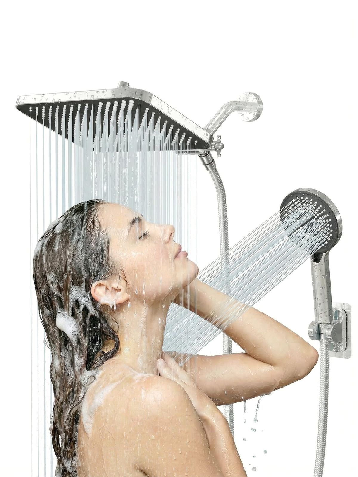 JOOM Shower Head with Handheld, High Pressure Rainfall Combo, Chrome