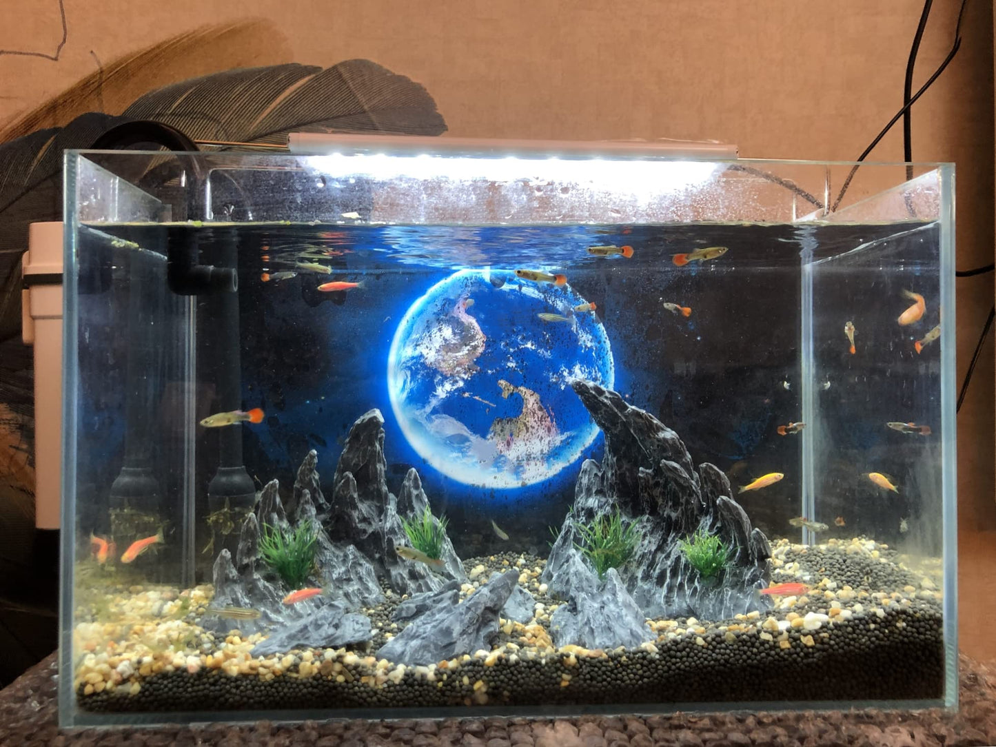 Fish Aquarium Ornaments 2～10 Gallon Aquarium Decoration Model Kits, Include 7 pcs Resin Imitation Stone (Soul Valley)