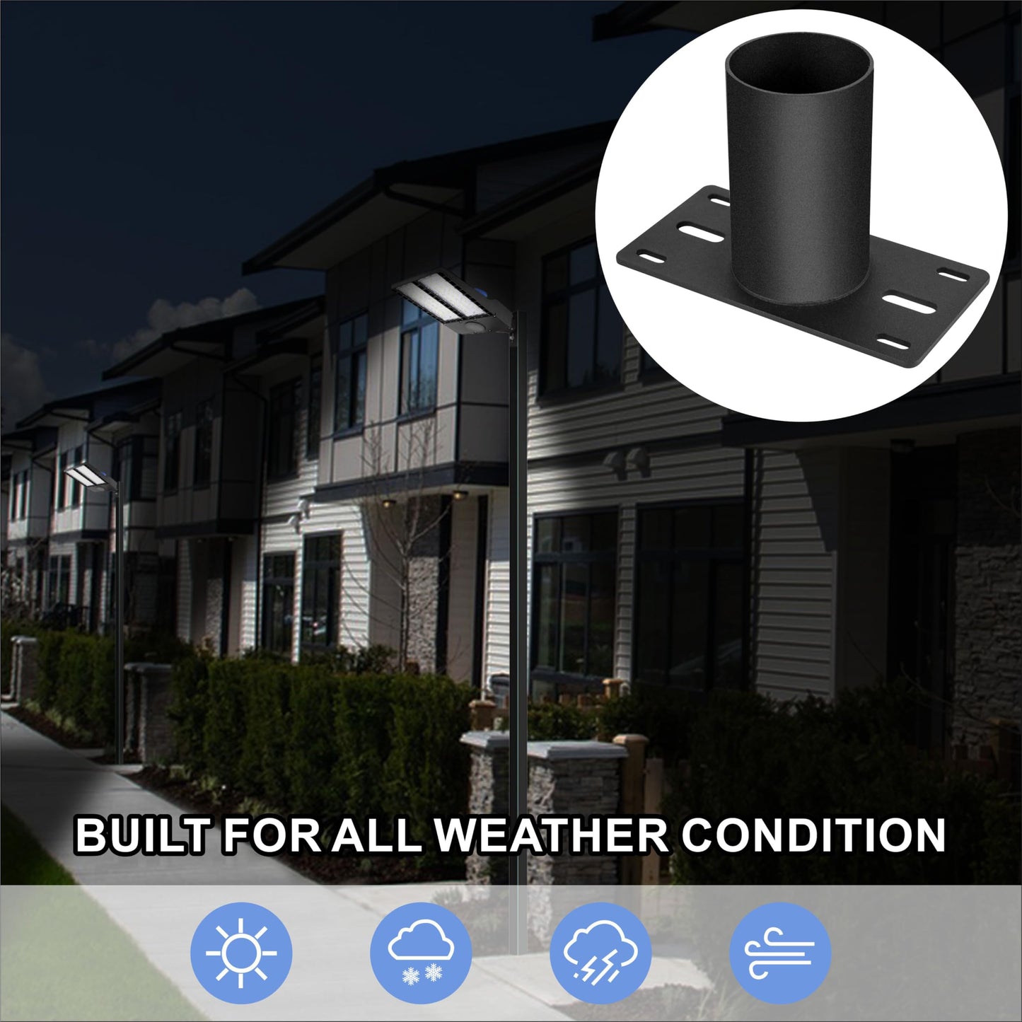 2 PCS Slip Fitter Adaptor,Slip Fitter Mounting Bracket,Transform The Slip Fitter into Arm Mounting,Tenon Adaptor for Outdoor Flood Lights,Street Light,Parking Lot Lights,Shoebox Light Fixture