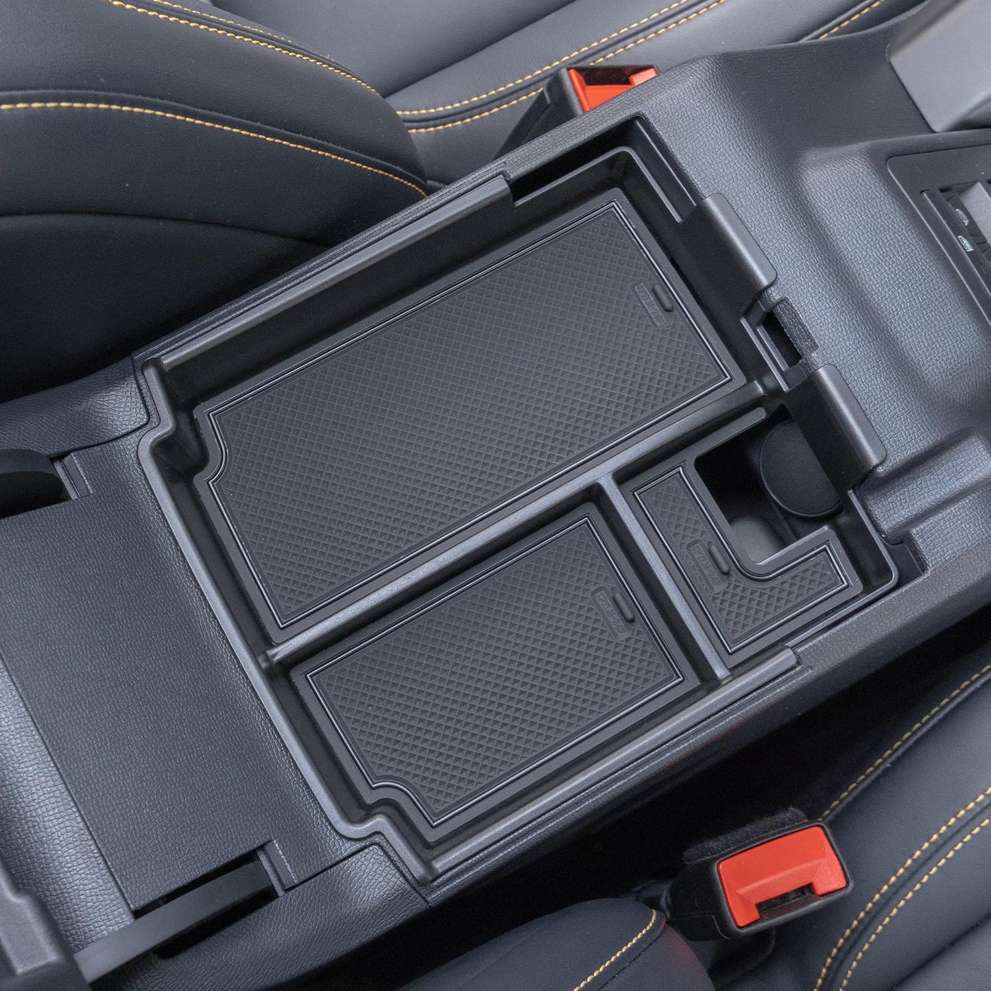 TOPINSTALL 2025 Upgraded Tray Compatible with Ford Bronco 2025 2026 4-Door Automatic Transmission, Full Size Bronco Center Console Organizer Armrest Box Black (Not for 2-Door & Bronco Sport)