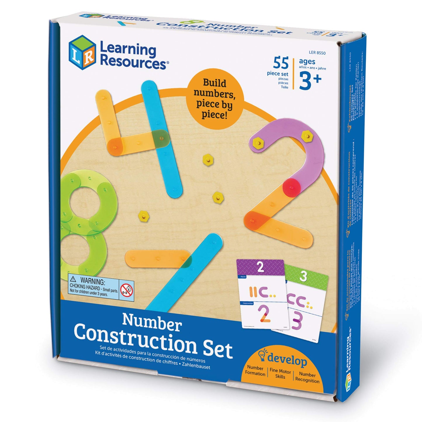 Learning Resources Number Construction, 50 Pieces - 10 L x 1-1/2 W in, Multicolor (LER8550)