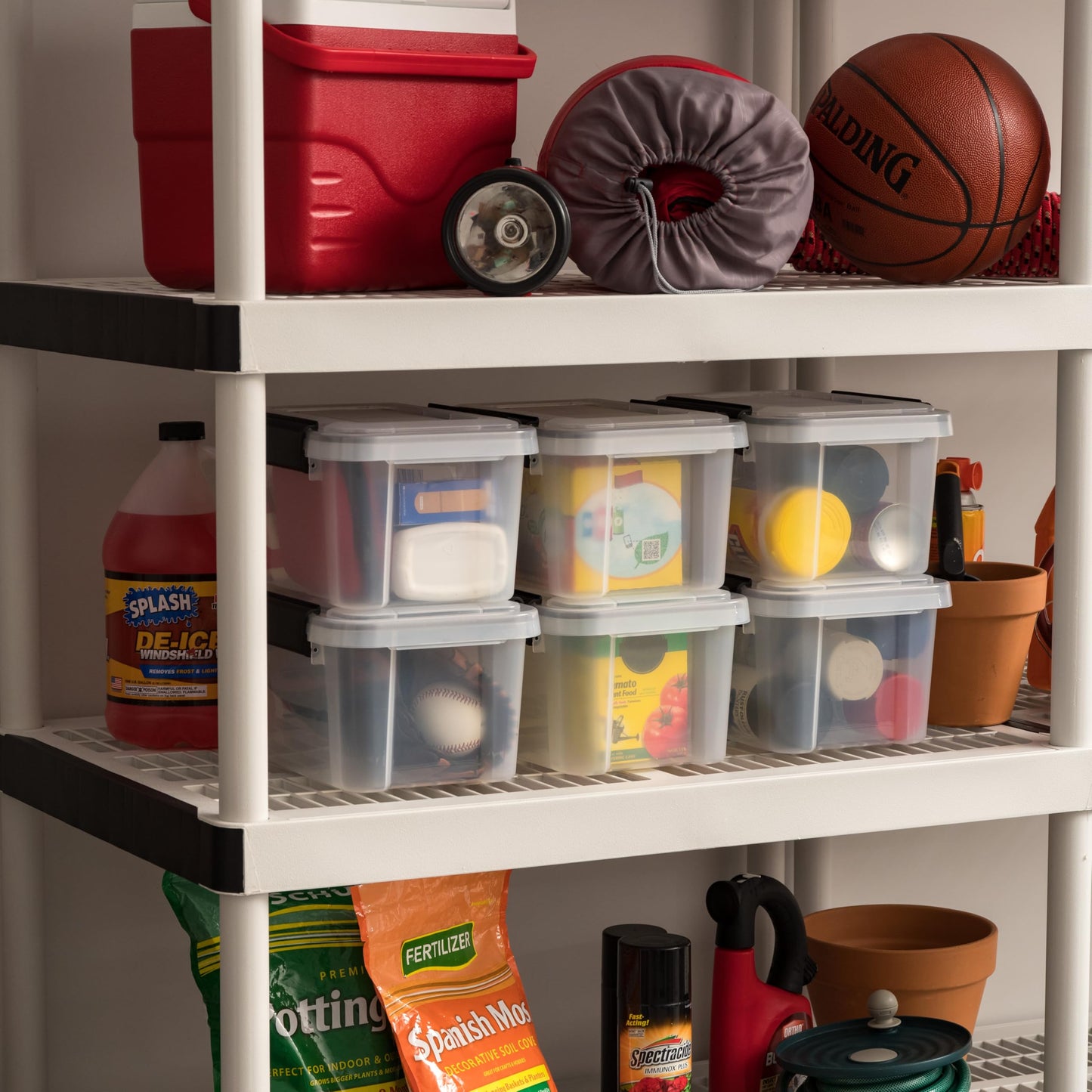 IRIS USA 7 Qt. WEATHERPRO Plastic Storage Box with Durable Lid and Seal and Secure Latching Buckles - 6 Pack