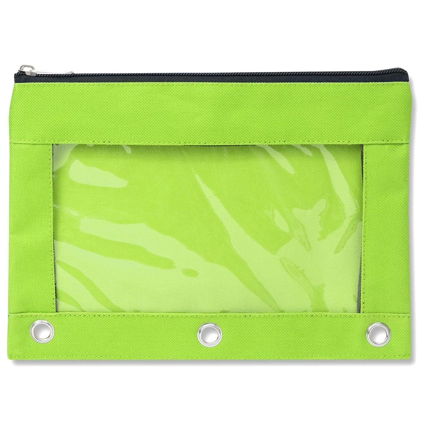 Big 3 Ring Pencil Pouch with Clear See Through Window - Bulk Pack Bundles