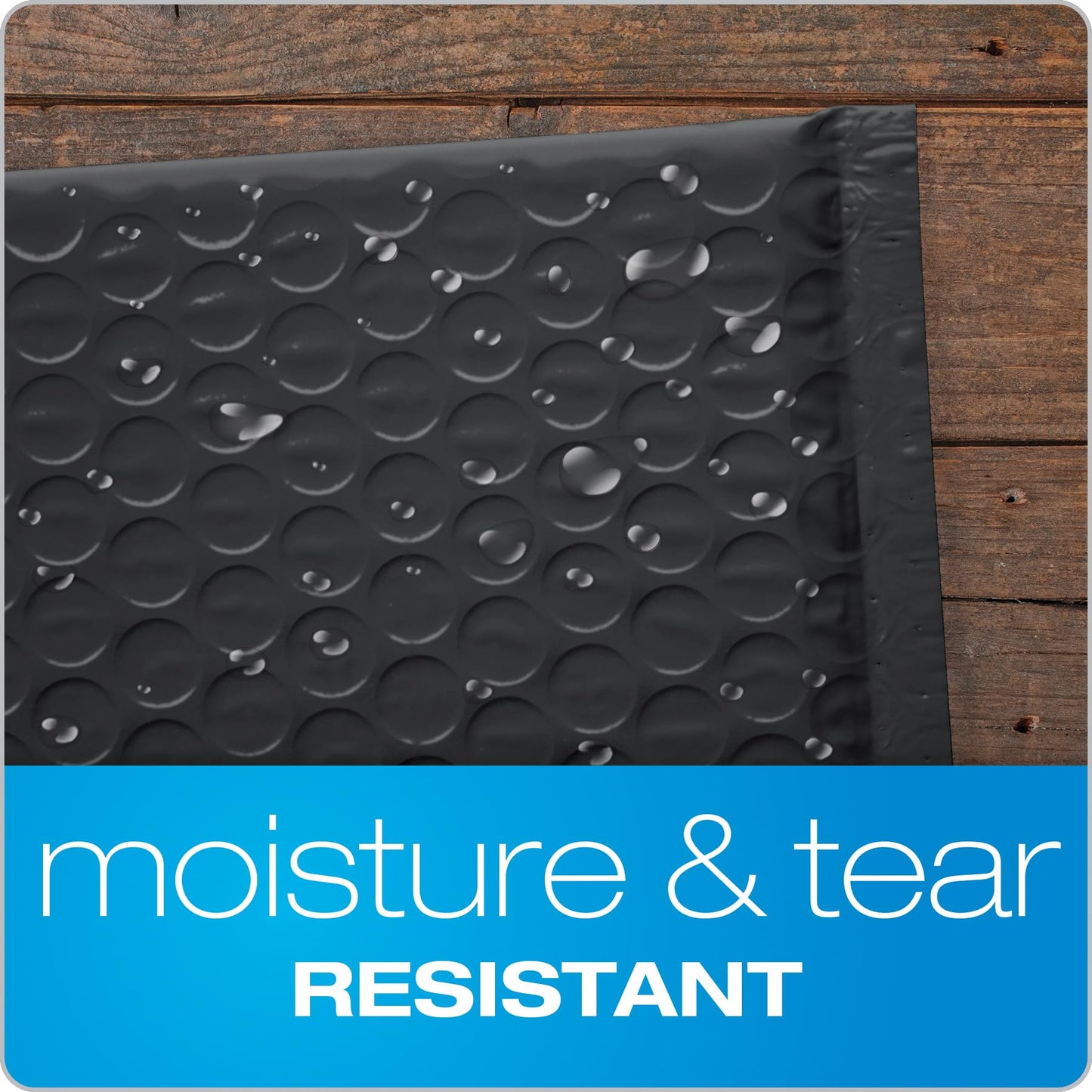Quality Park Bubble Mailers, 6 x 9 Shipping Envelopes, Water Resistant Black Poly Padded Envelopes, Redi-Strip Peel Off Closure, 50 Per Box (QUA85865)