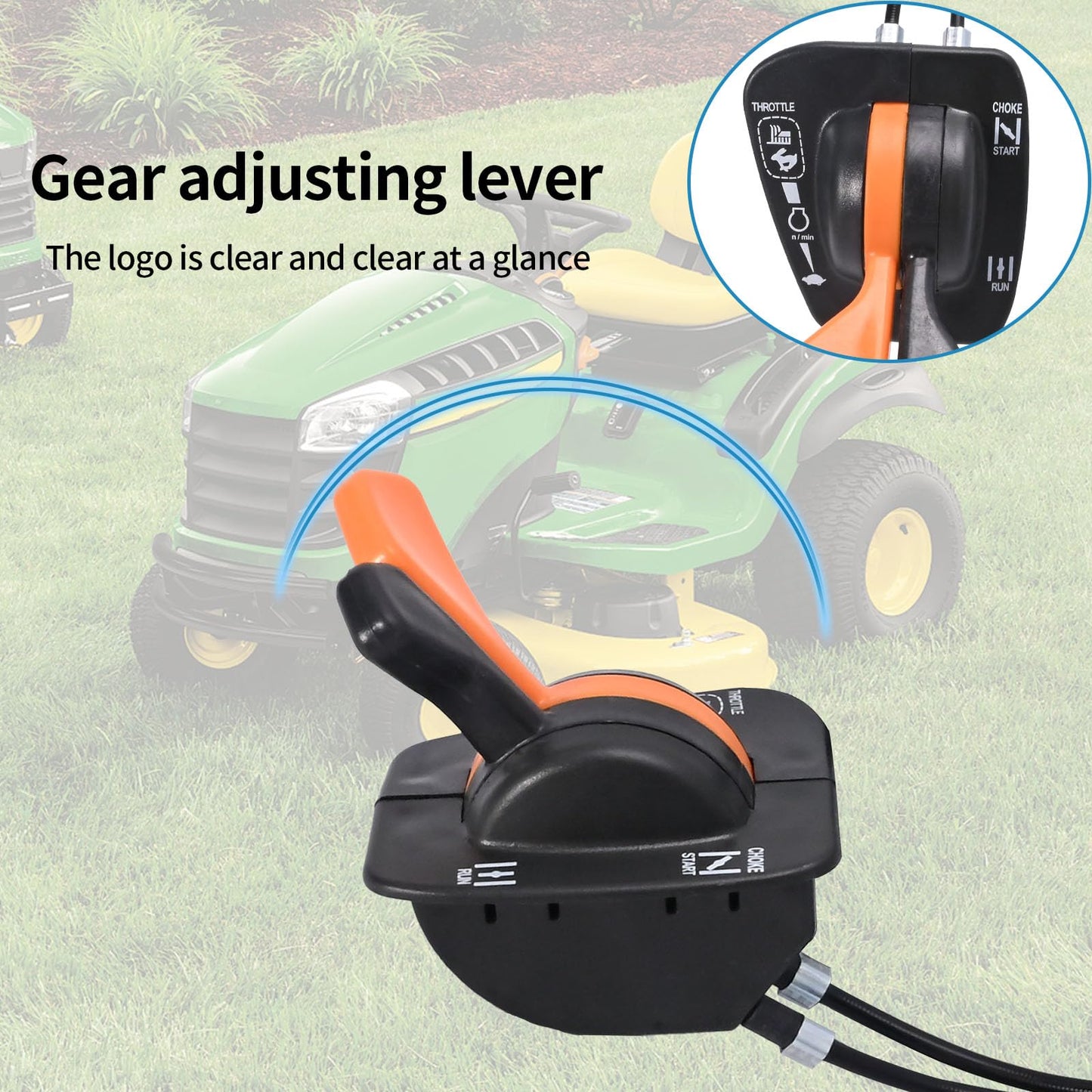 Anxingo GY20948 Throttle Choke Cable Replacement for John Deere 125 135 145 155C 190C LA145 LA165 LA135 LA120 LA130 LA140 LA150 X140 LA155 LA175 Twin Handle Control
