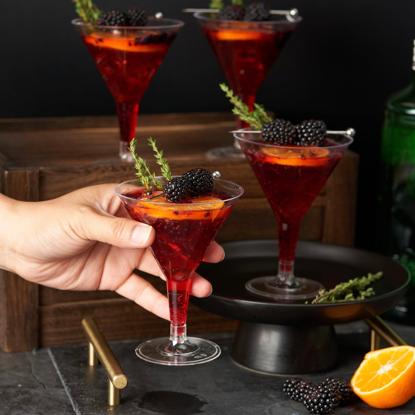 MATANA 48PCS Heavy Duty Clear Plastic Martini Glasses, 7oz Reusable Cocktail Glasses, Margarita Glasses for Wedding, Party and Banquet
