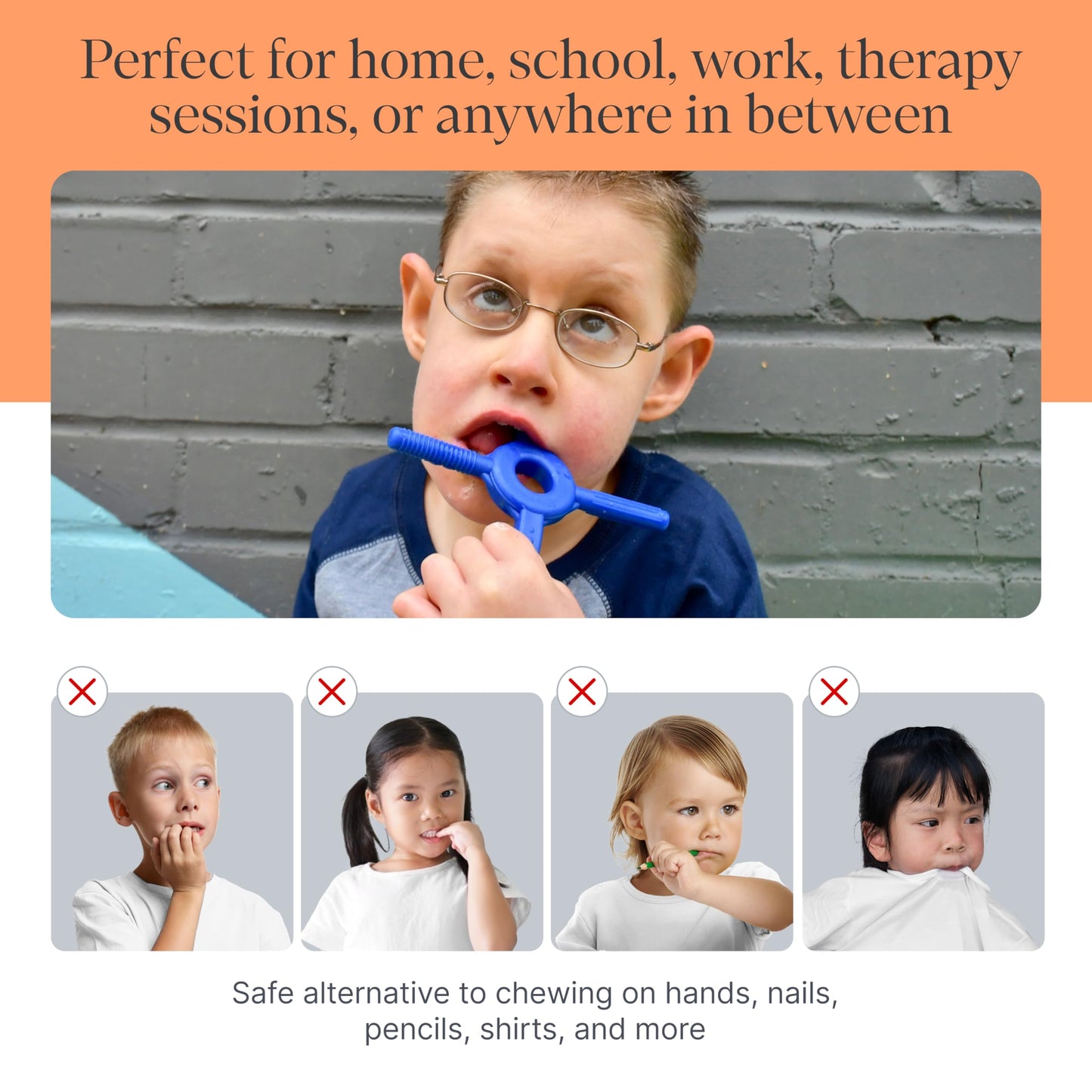 ARK Tetra-Bite® Chewy Fidget, Sensory Toys for Kids and Adults, Chewy Fidget for Autism, ADHD, SPD, Anxiety, Medical-Grade Chew Tools, XXT, Very Firm, Royal Blue