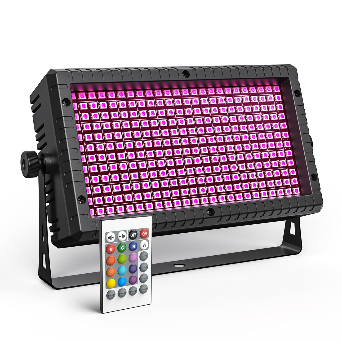 DJ Strobe Stage Light Bar, 288 RGB LED Wall Washer Light, 55 Zones Chasing Stage Party Light 4-in-1 DMX512, Remote Control for Halloween, Wedding, Club, Party (Black 1 Pack)