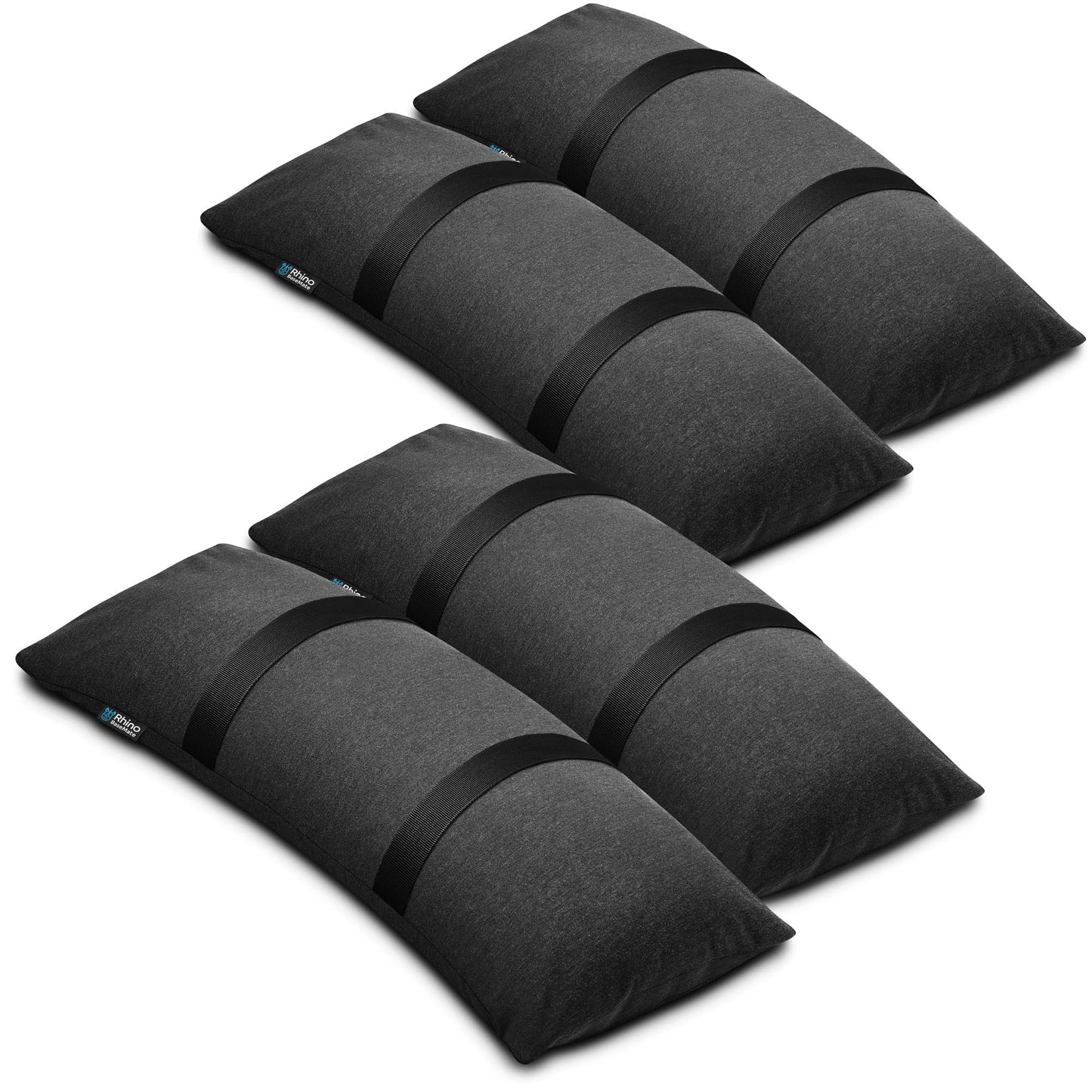Rhino BaseMate Umbrella Base Weights 4-Pack – Fillable Sand Bags for Umbrella Base & Patio Stand | Durable Weatherproof Sandbag Weights for Outdoor Umbrellas, Arched Design, Holds Up to 49 lbs Each