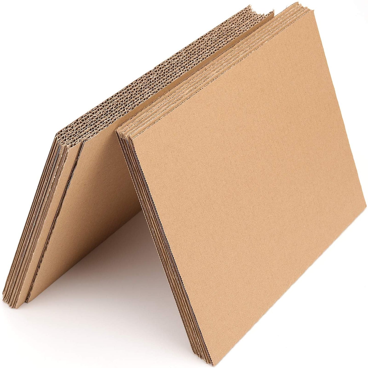 HOZEON 80 Pack Corrugated Cardboard Sheets 8.5 x 11 x 1/8 Inches, Premium and Thickened Cardboard Sheets, Brown Corrugated Cardboard Sheets for Packing, Mailing, DIY Crafts
