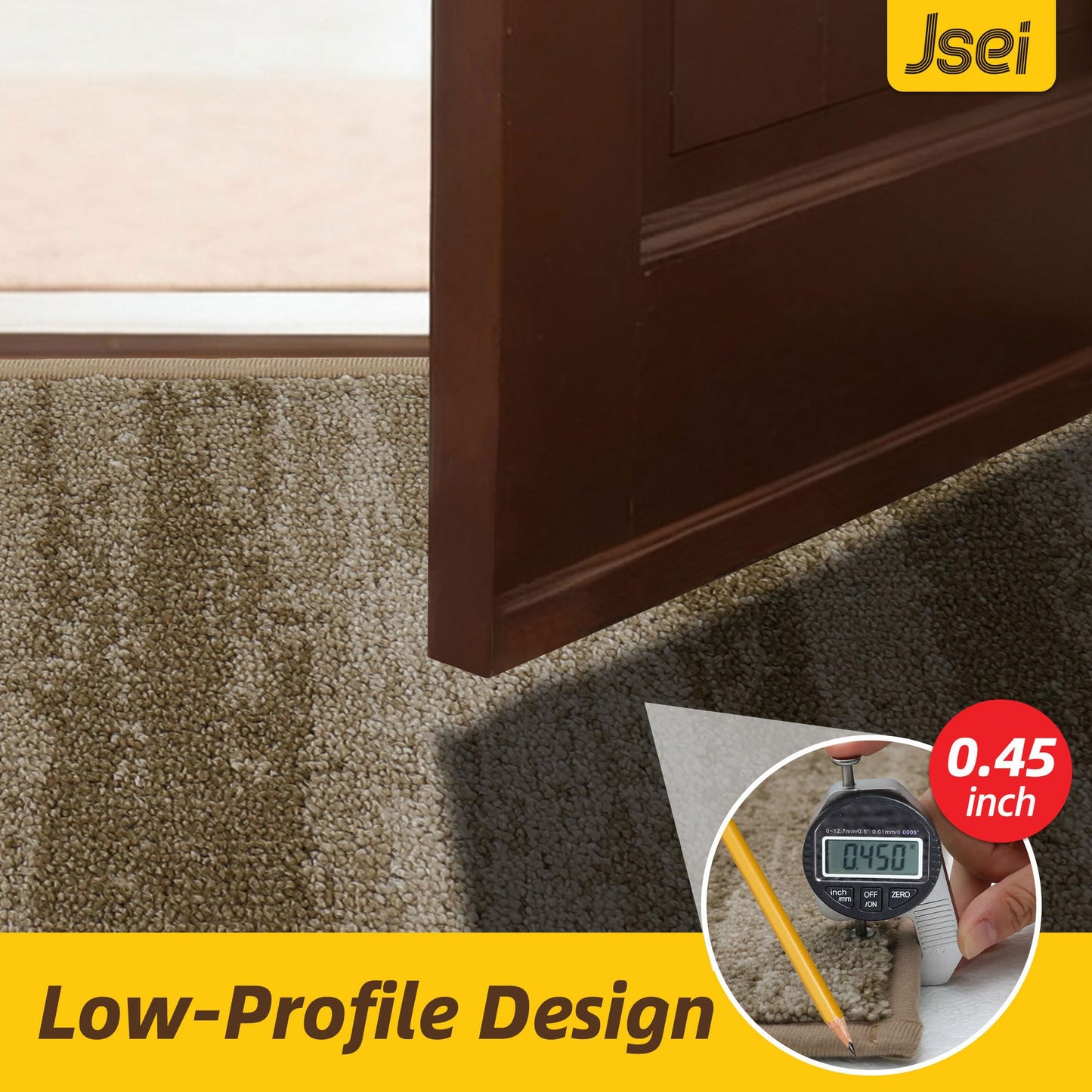 JSEI Dirt Trapper Door Mat 24"x36", Non-Slip Doormats Washable Entryway Mat, Welcome Floor Mat Absorbent Low Profile Dog Door Mats for Front Back Door, Wet Shoes & Paws, Beige