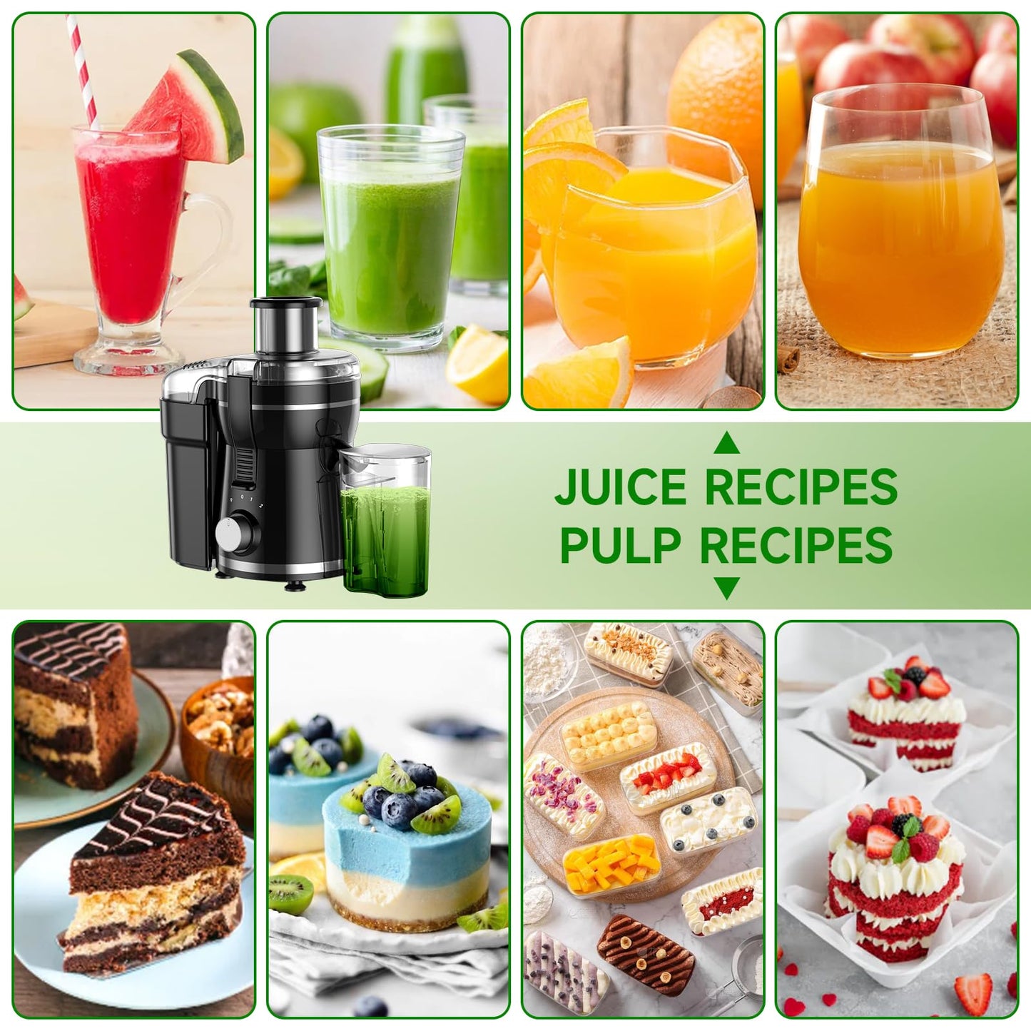 Juicer Machine, 500W Centrifugal Juicer Extractor with 3 Speed & Wide Mouth 3” Feed Chute for Fruit Vegetable, High Yield Juicer Included Cleaning Brush for Easy to Clean, Black