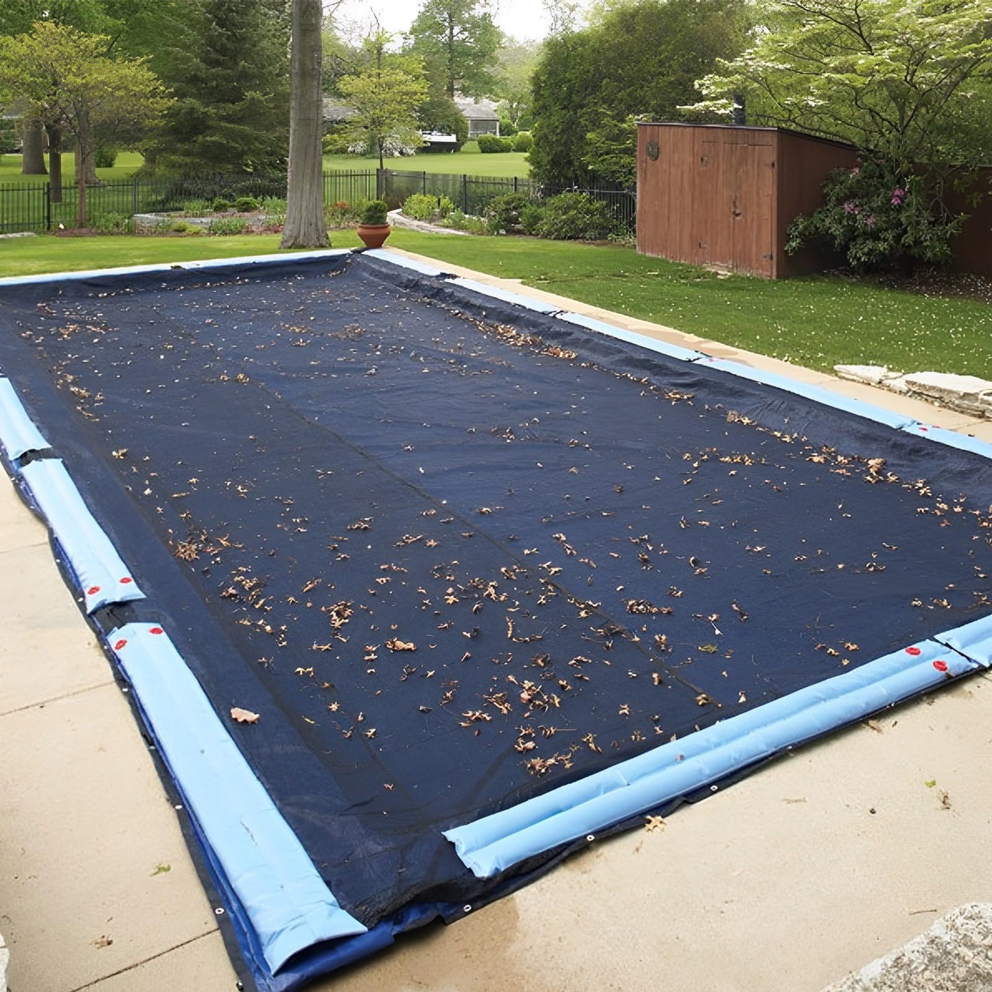 Pool Leaf Net Cover, Fine Mesh Leaf Netting Inground and Above Ground Pools, Pool Screen Cover Pond Net to Keep Leaves Out (16 x 32ft, Black2)