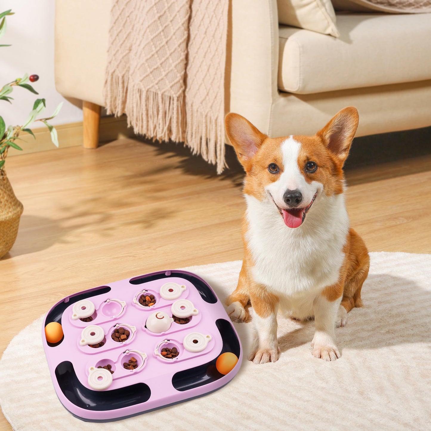 LACCEN Cat Puzzle Feeder, 2 in 1 Interactive Cat Toys for Indoor Cats Track Ball Toys, Mental Stimulation Puzzle Games Funny Food Slow Feeder Treat Dispenser Enrichment Toy