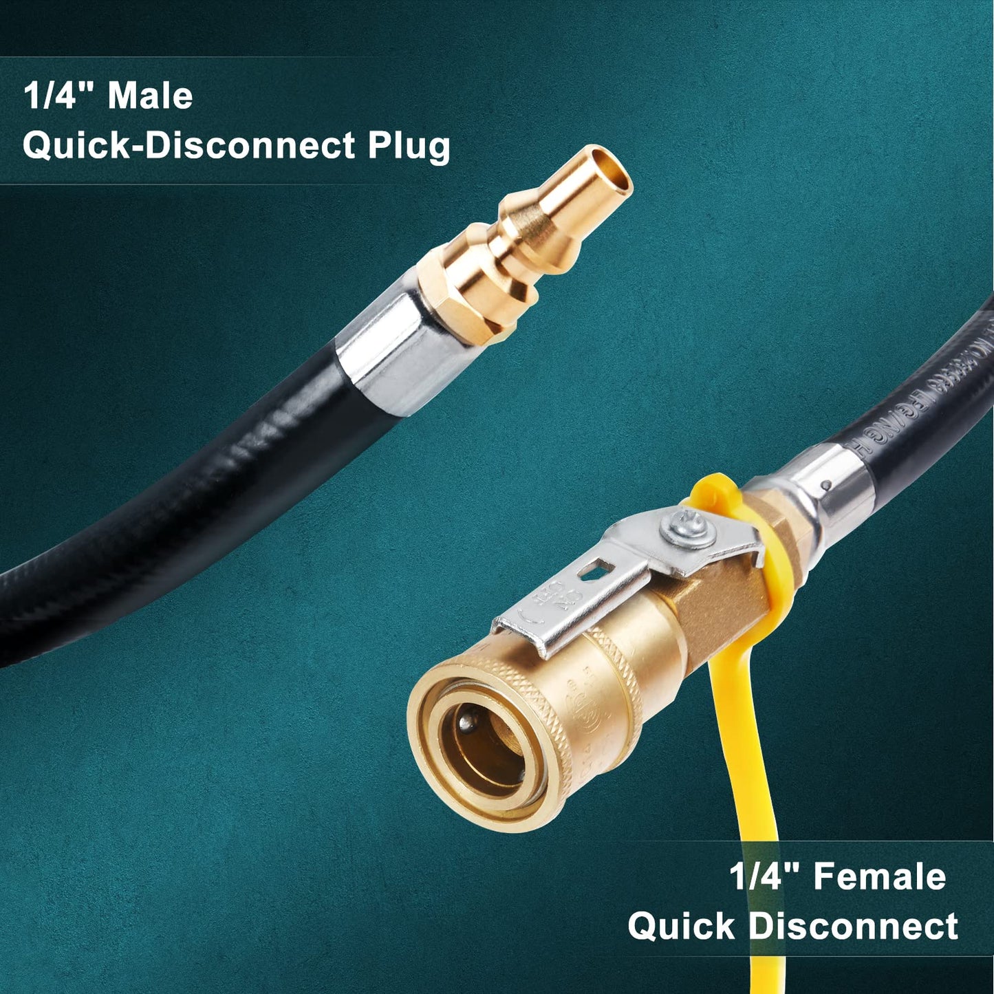 GASPRO 12ft RV Propane Quick Connect Hose - Low Pressure Extension Hose with 1/4" Disconnect Fittings - Ideal for Gas Grills, Griddles, Stoves, Fire Pits
