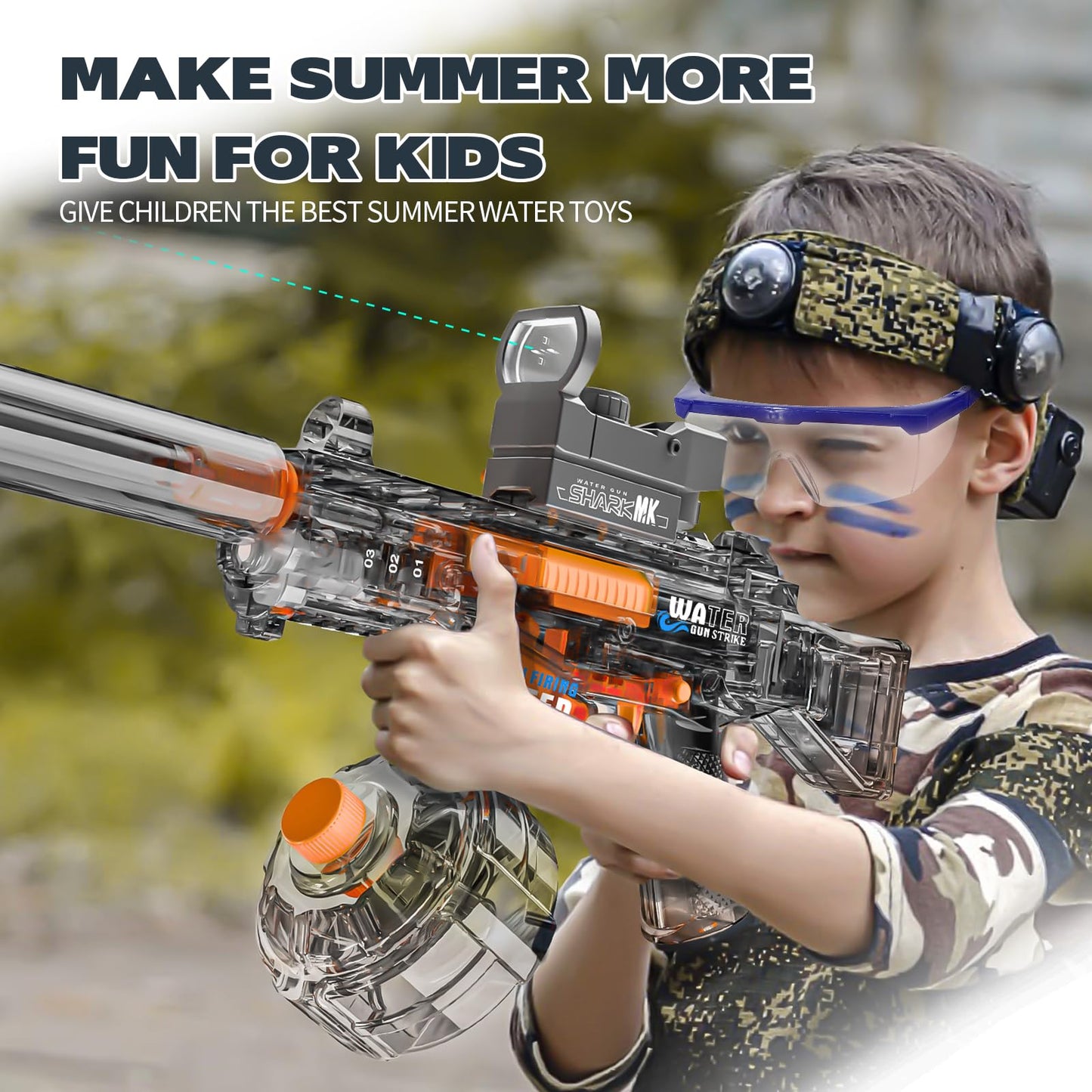 Electric Water Gun for Adult Kids,Outdoor Automatic Water Suction Water Squirt, Outdoor Backyard Pool Summer Swimming Pool Beach Water Toy