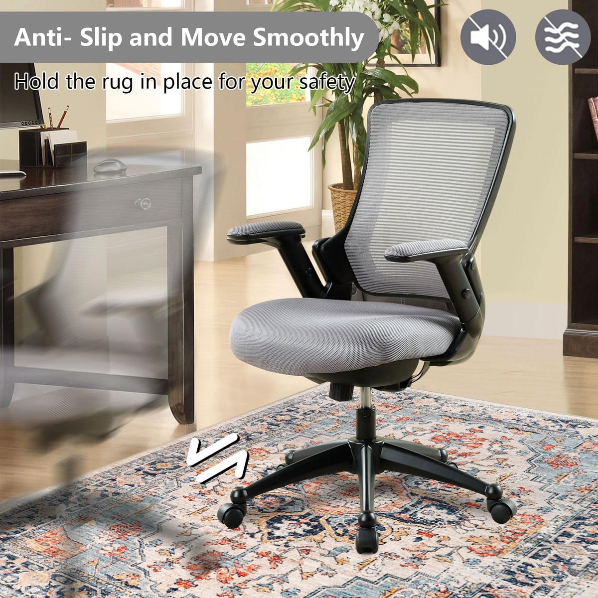 Homcomoda Office Chair Mat for Hardwood Floor 47"x59" Desk Chair Mat for Hardwood Floor Non Slip Desk Rug for Rolling Chair Computer Chair Mat for Carpet Office Home