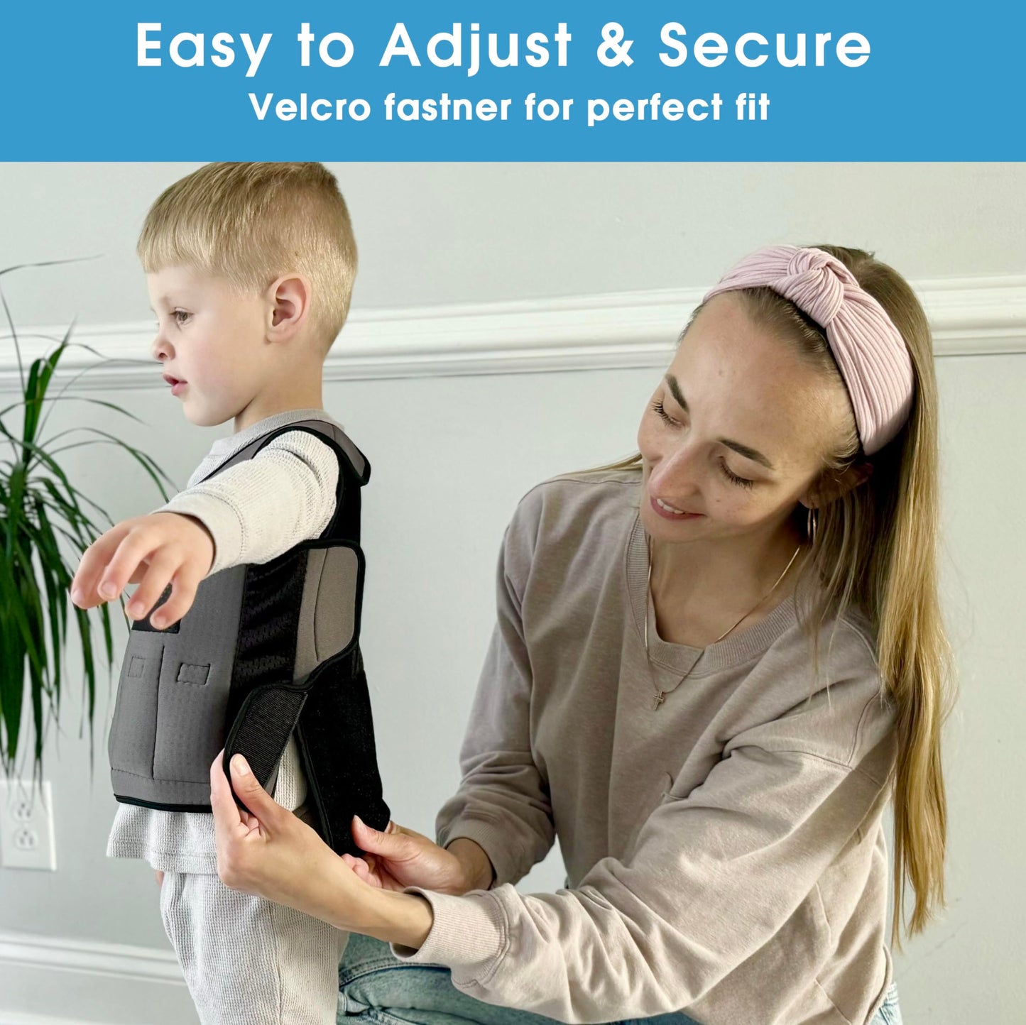 Weighted Compression Vest for Kids With Sensory Issues, Autism, ADHD - Adjustable With 6 Removable Weights (Large, Ages 10+)