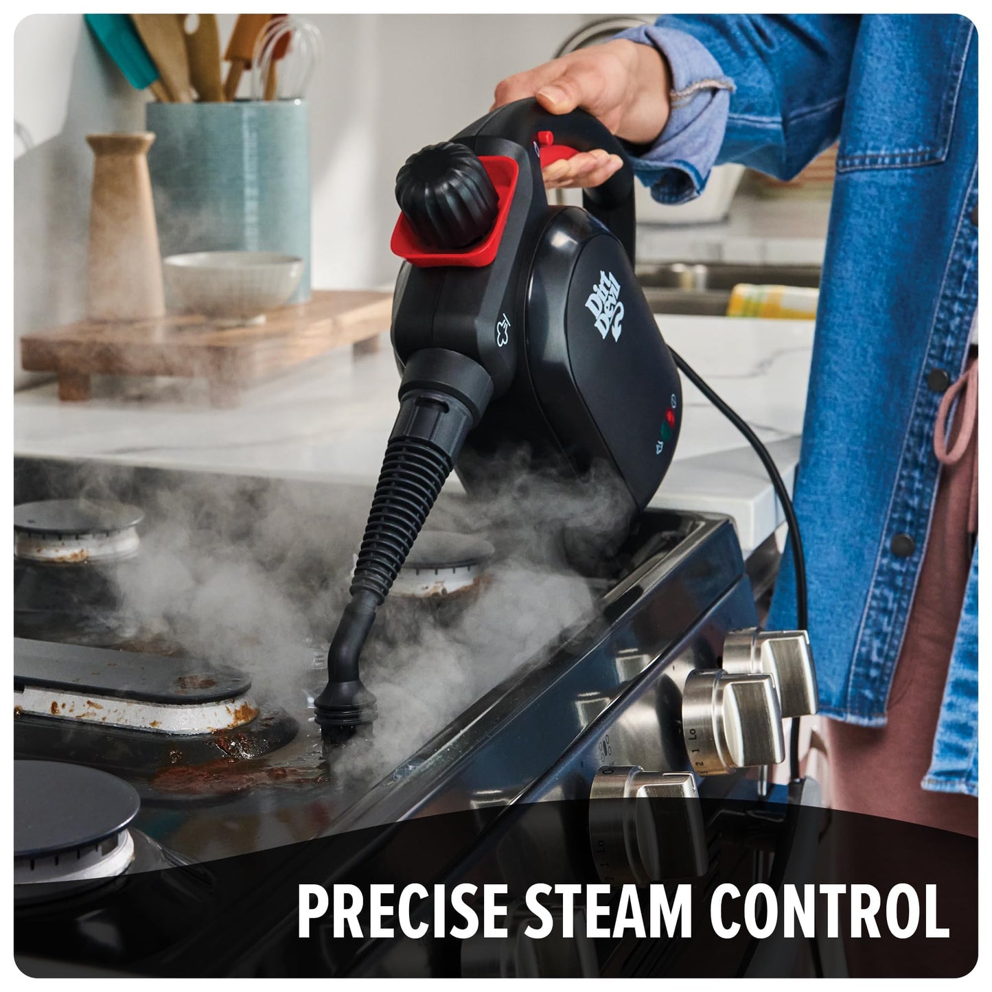 Dirt Devil 7-in-1 Portable Handheld Steamer, with Specialized Multi-Surface Cleaning Tools, Steam Control, Powerful Chemical Free Cleaning, Lightweight, WD21000CA