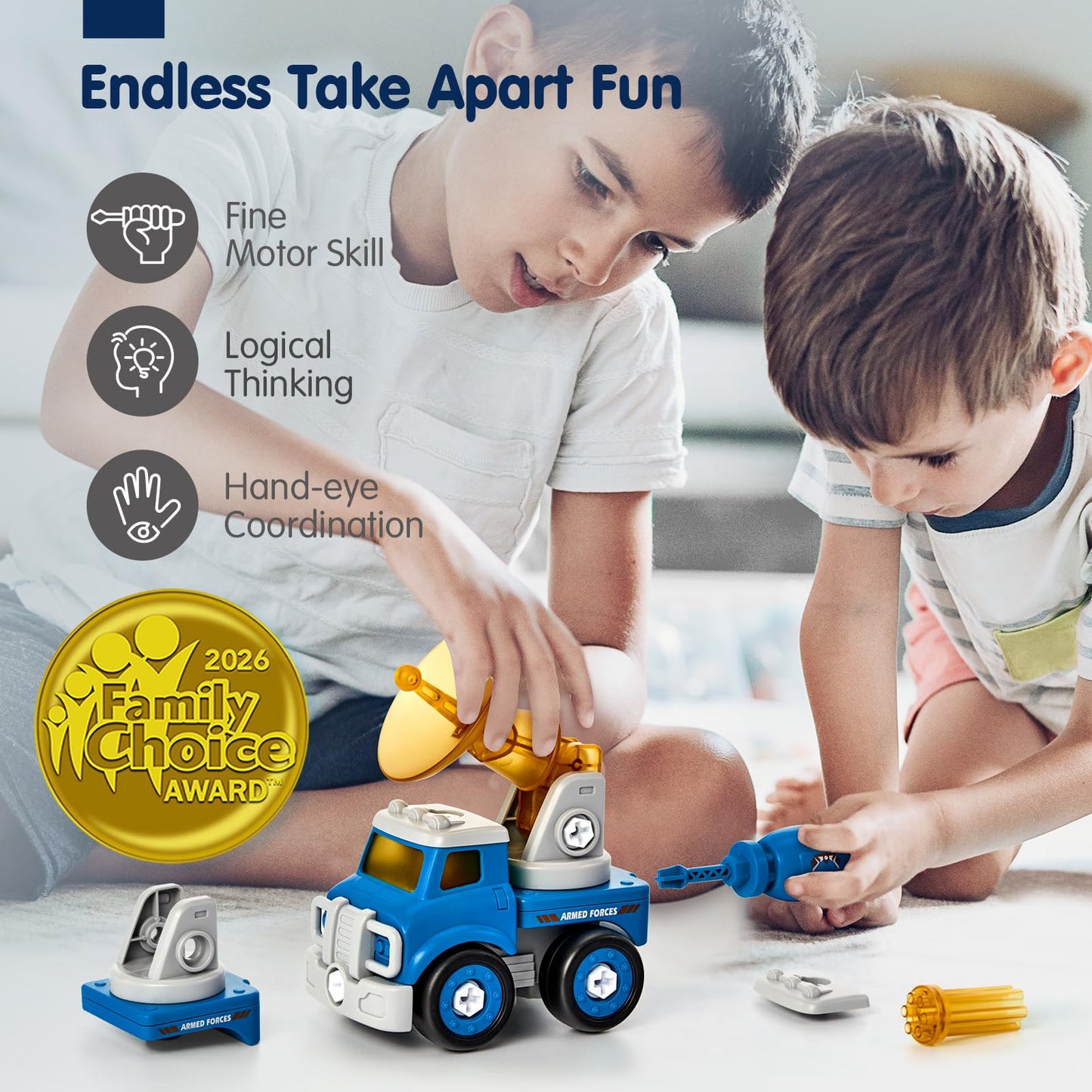 hahaland 5 in 1 Take Apart Robot Toys - STEM Toy for 6-8, Kids Toys Gifts for 5 6 Year Old Boys Girls, Kids Robot Vehicles Cars Toy for Age 5+