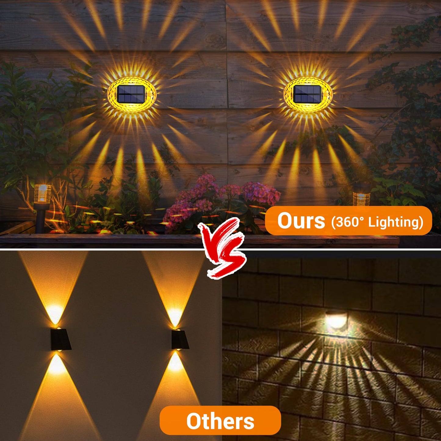 LYHOPE Solar Fence Lights Outdoor, IP65 Waterproof Solar Light for Outside, 12Pack Solar Deck Lights for Backyard Railing Patio Deck Fence Stair Railing Wall Outdoor Decorations(Warm White)