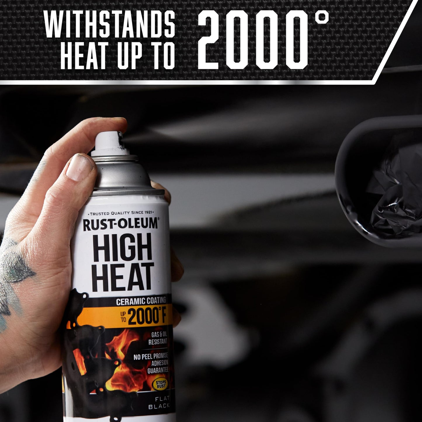 Rust-Oleum 248903 12-Ounce 2000 Degree, Flat Black Automotive High Heat Spray Paint, 12 Ounce (Pack of 1), 11 Fl Oz