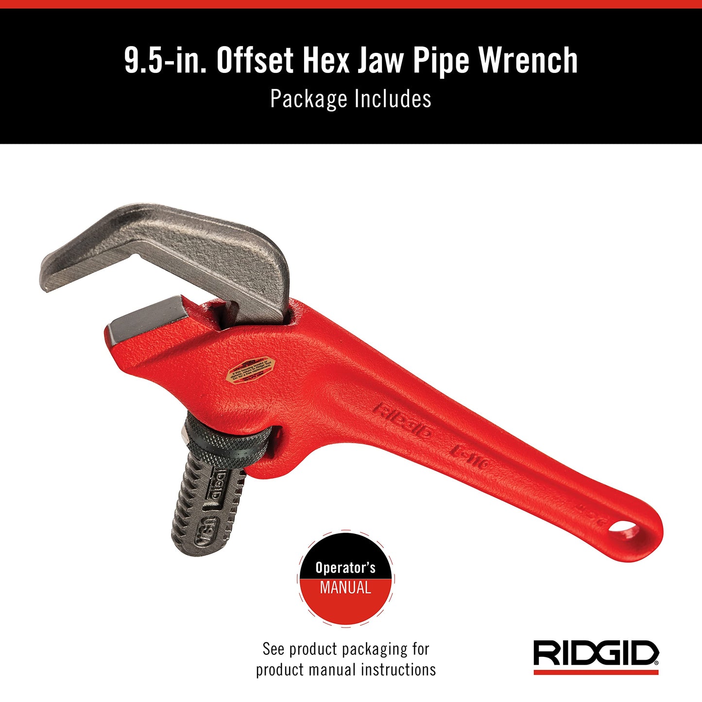 Ridgid Tools 31305 1-1/8-Inch-To-2-5/8-Inch Capacity Offset Hex Wrench