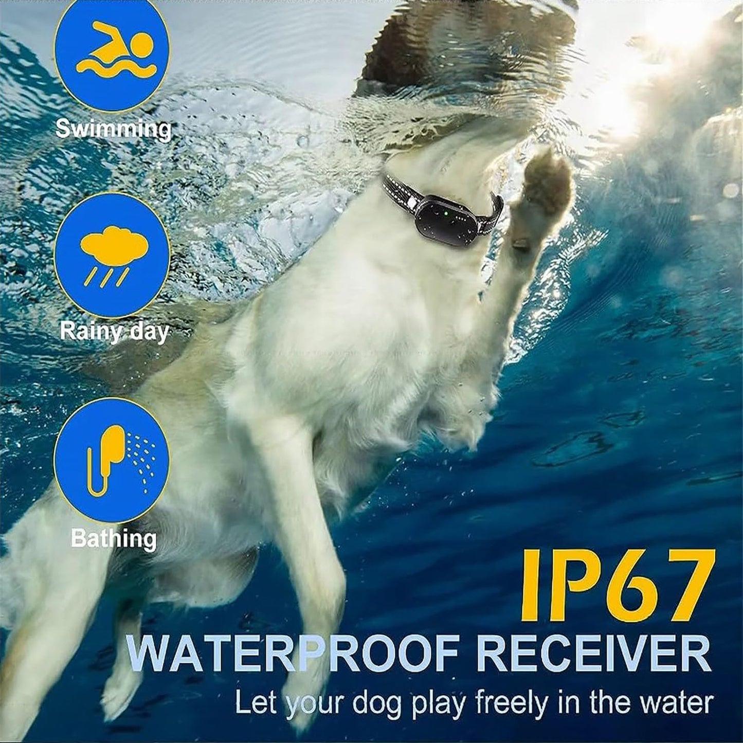 BEFYUS Anti Dog Bark Collar with Remote - Smart Waterproof Dog Training Shock Collar for 8-120 lbs Small Medium Large Dogs with Adjustable Safe Shock Modes,Beep and Vibration