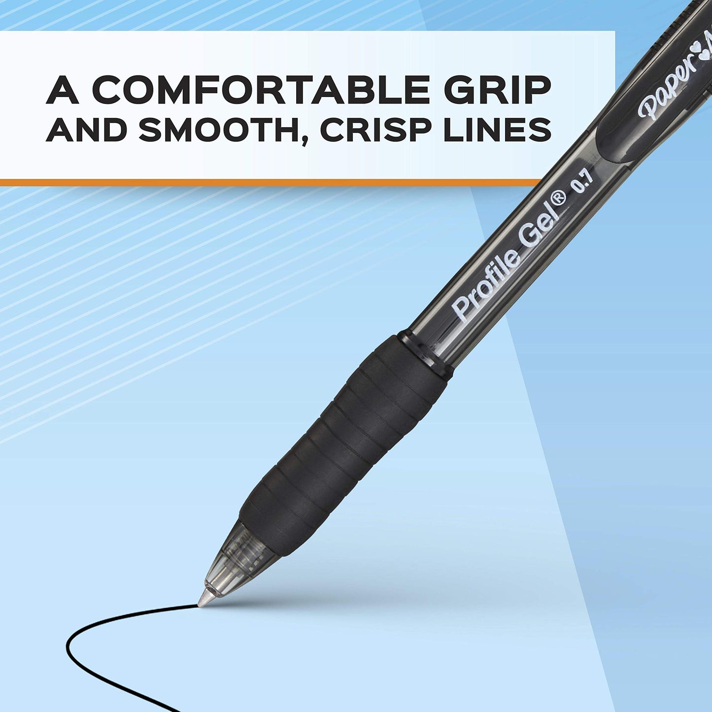Paper Mate Gel Pen, Profile Retractable Pen, Medium Point (0.7 mm), Blue, 36 Count