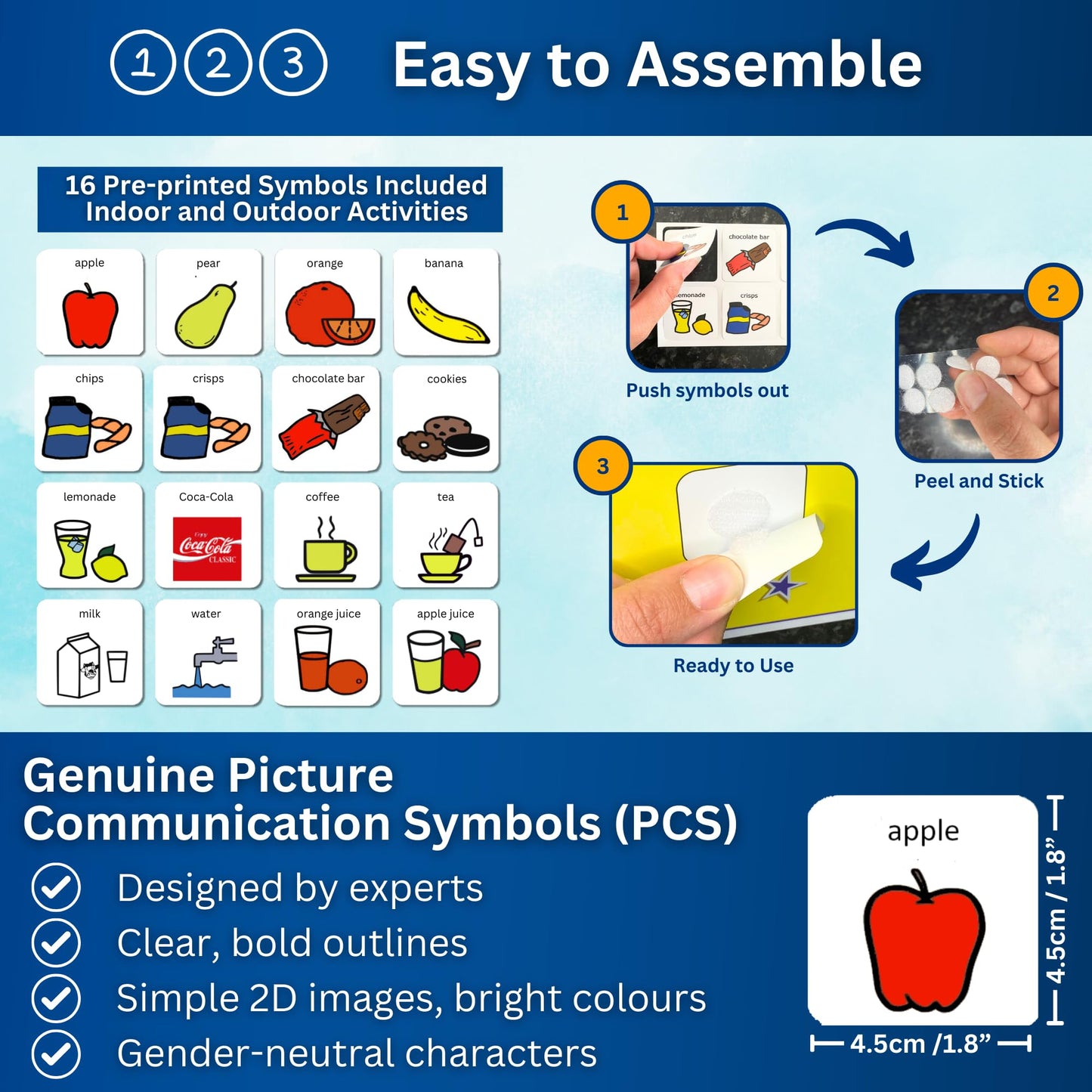 Snack Choice Board Nonverbal Communication – Visual Schedule for Kids -16 x Autism Communication Cards – Special Education Classroom Must Haves
