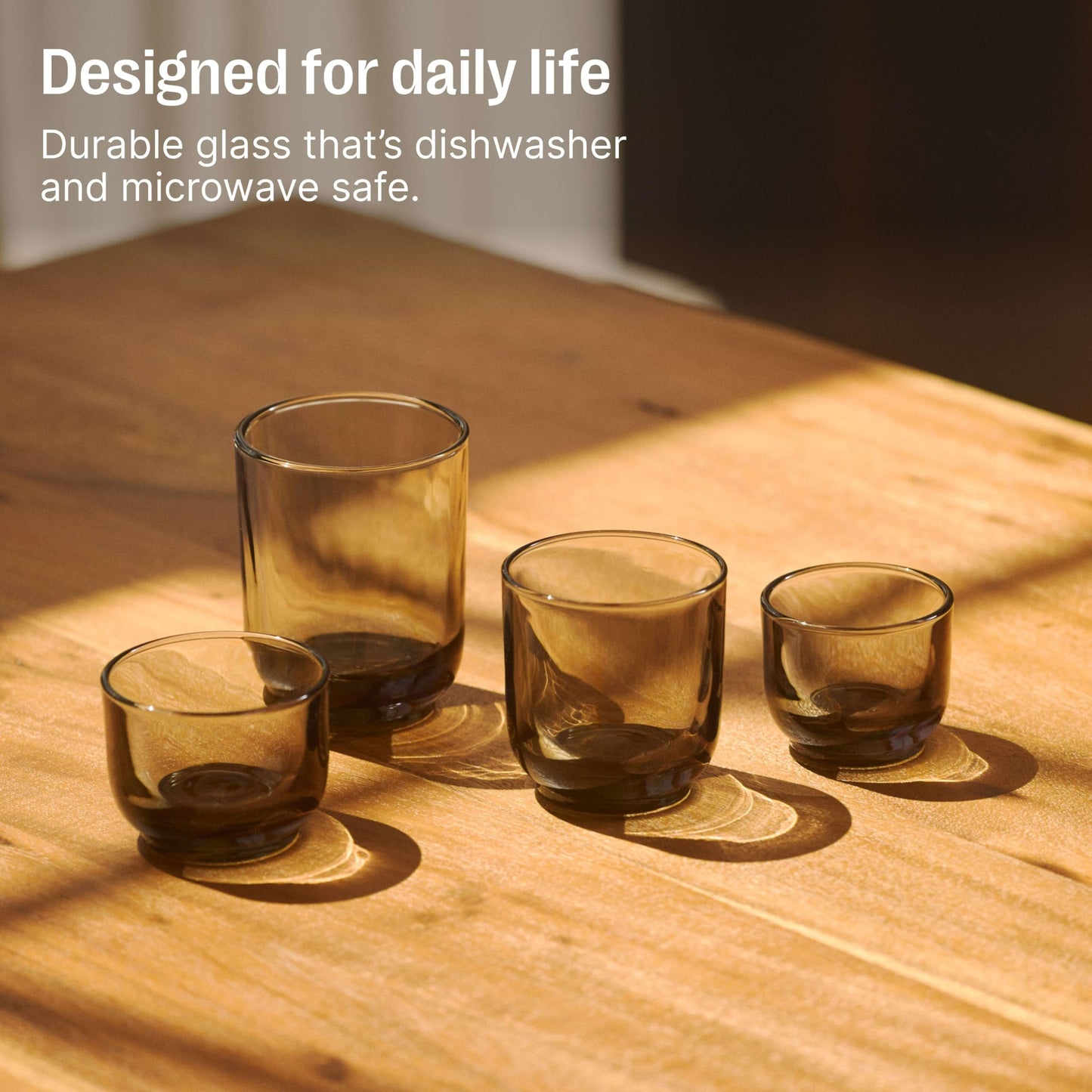 Pirch Espresso Glasses by Fellow – 3.5 oz Artisanal Cups, Set of 2, Dishwasher Safe Coffee Glasses for Espresso Shots & Latte Art – Amber