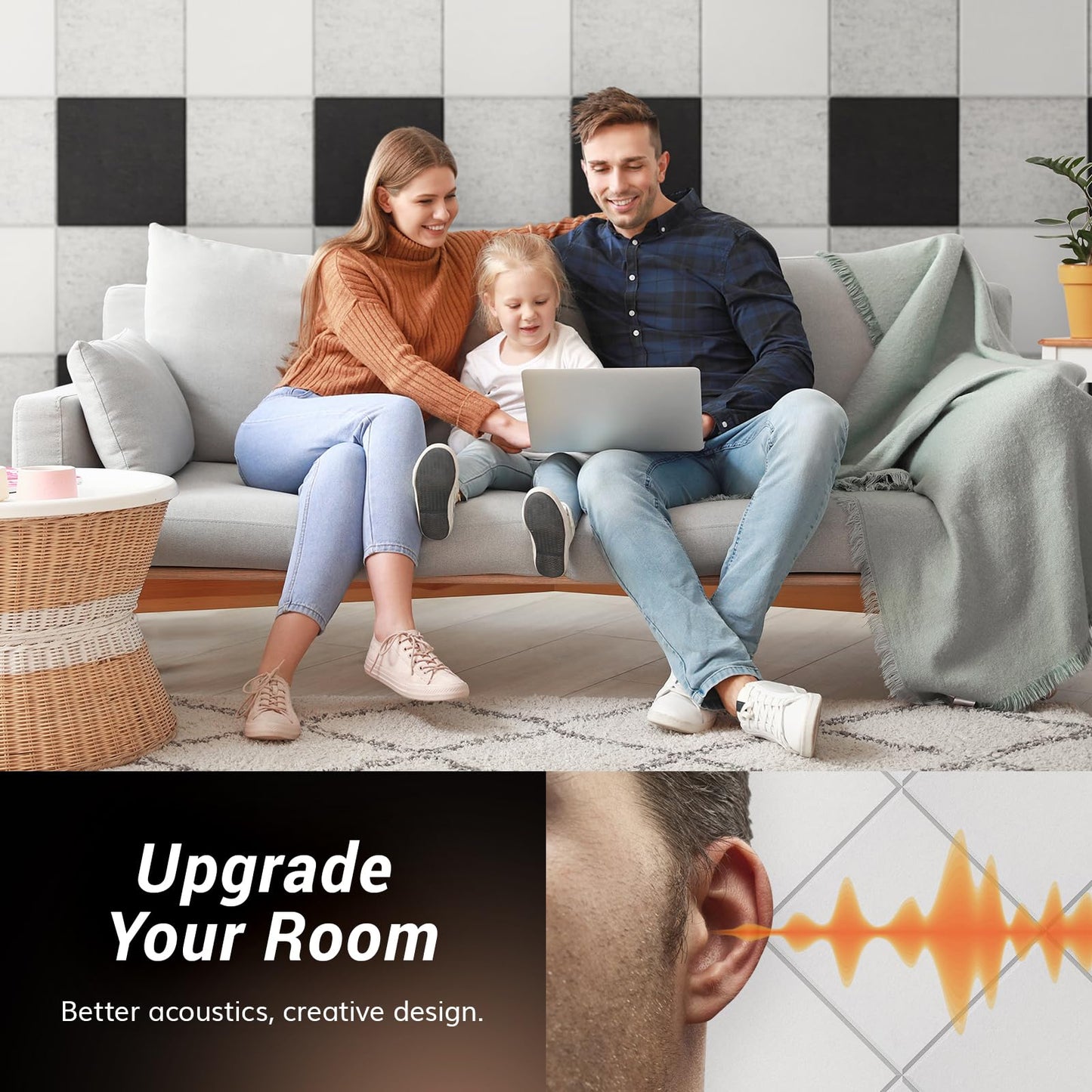 18 Pack Sound Proof Panels with Self-Adhesive, TONOR Square High Density Soundproof Wall Panels, Acoustic Wall Panels for Recording Studio Home Ceiling Wall Decoration,11.6"x 11.6"x 0.4", White