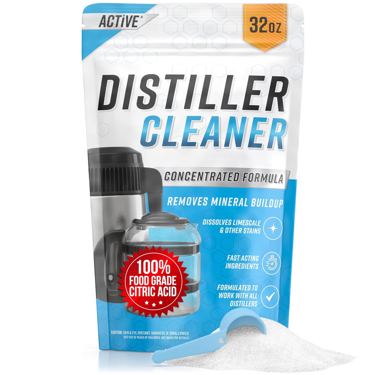Distiller Descaler Citric Acid Cleaner - 2 Lb Bulk Citric Acid Powder for Cleaning Water Distillers, Pure Citrus Acid Crystals Universal Residue Descaling Portable Distiller, Kettle, Boiler, Dispenser