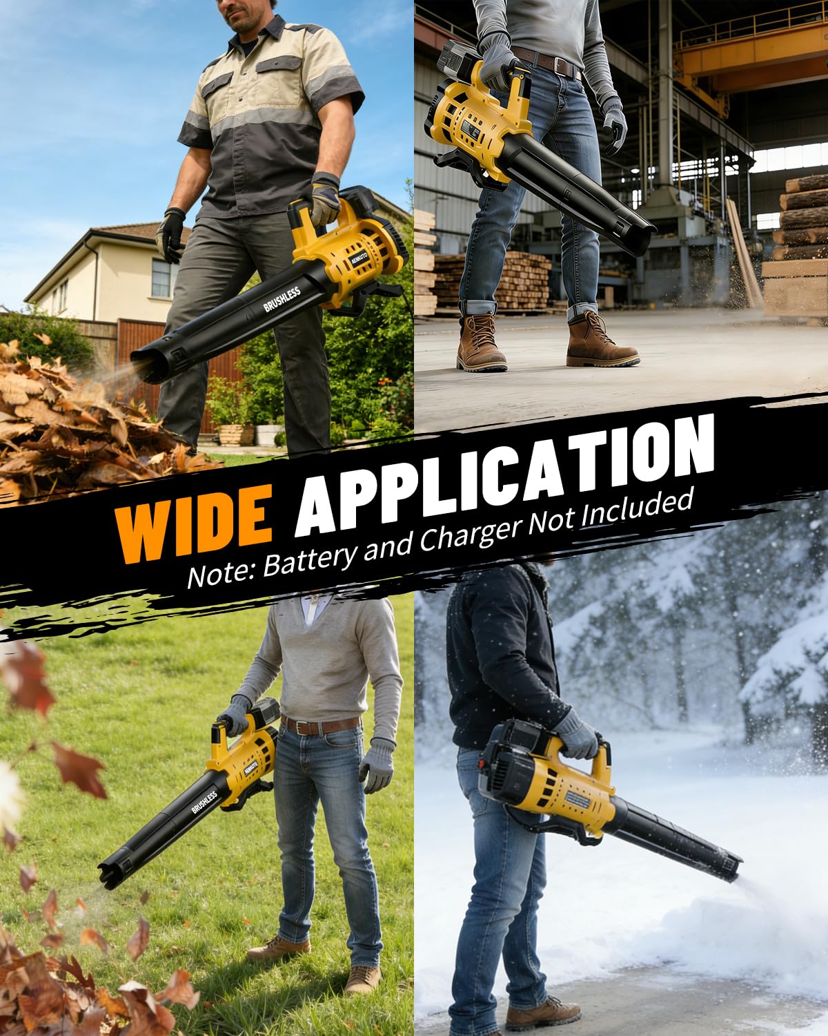 Cordless Leaf Blower for DEWALT 20V MAX Battery, 480 CFM / 130 MPH Brushless Dust Blower, 6-Speed Control with Digital Display, Handheld Electric Blower for Rain Snow Removal, Lawn, Yard (No Battery)