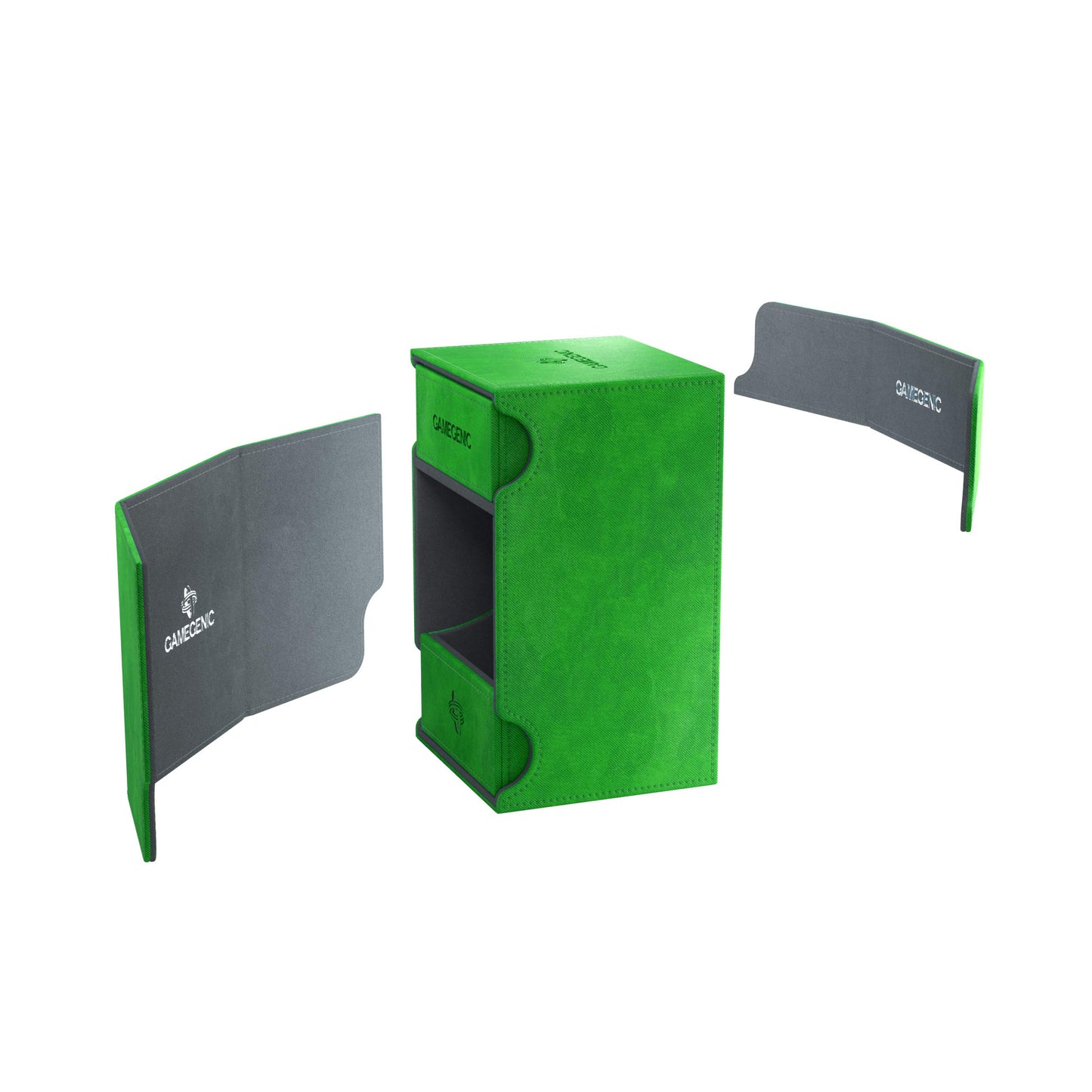 GameGenic Card Deck Box - Deck Convertible Green 100CT – Durable and Sturdy TCG, OCG Card Storage – Compatible with Pokemon Yugioh Commander and MTG Magic: The Gathering Cards