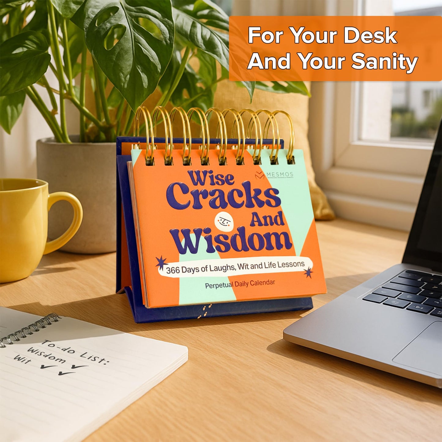 MESMOS 366 Days of Laughs & Life Lessons, Perpetual Desk Calendar 2026, 2027 & Beyond, Fathers Day Gift for Dad, Funny Gifts & Desk Decor, Office Decor & Fun Office Desk Accessories for Women and Men, White Elephant Gift, Dad Birthday
