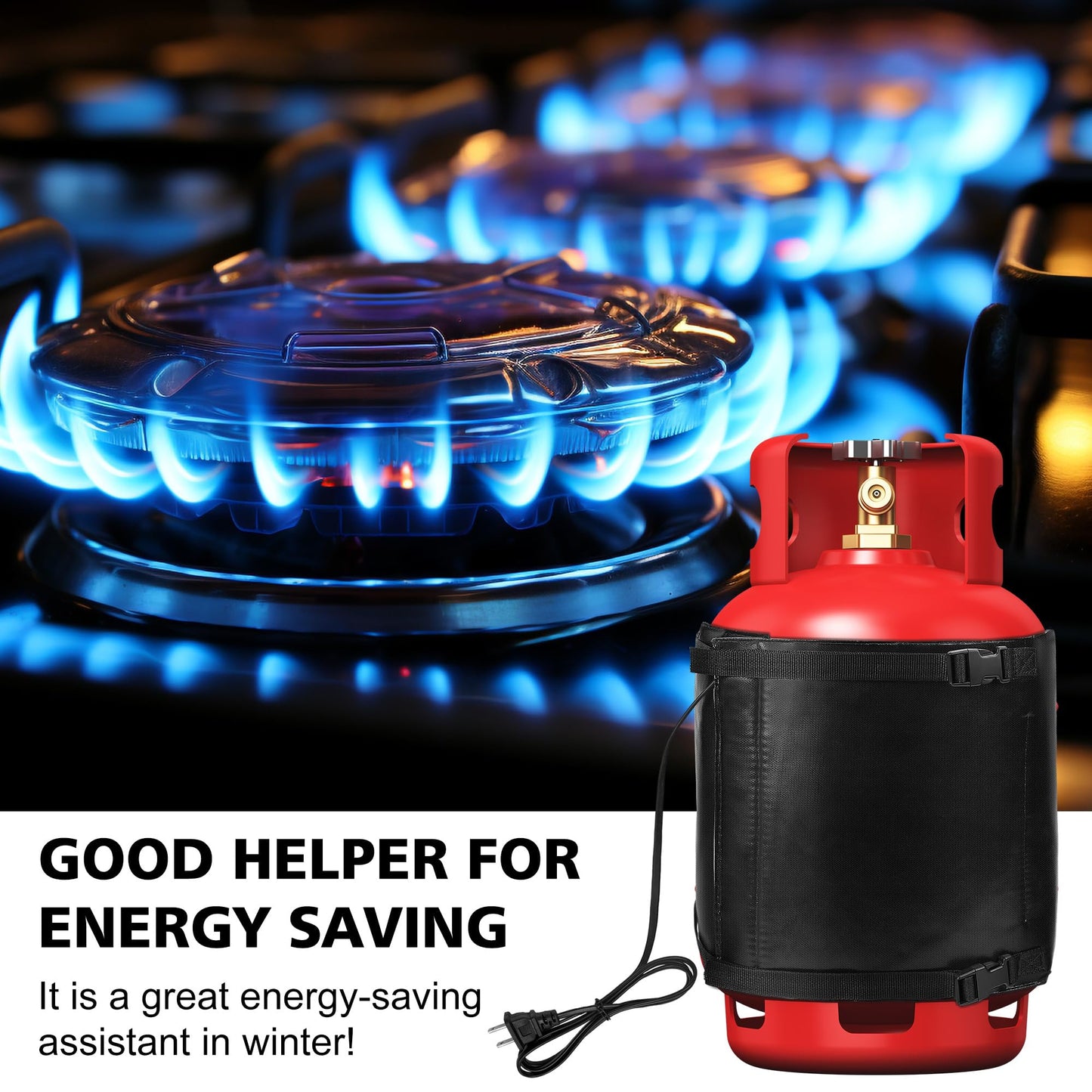 Propane Tank Heater Blanket - 47.5 x 13.5" Gas LP Cylinder Warmer With Temperature Control 85-105F for 30, 40 LB Tanks
