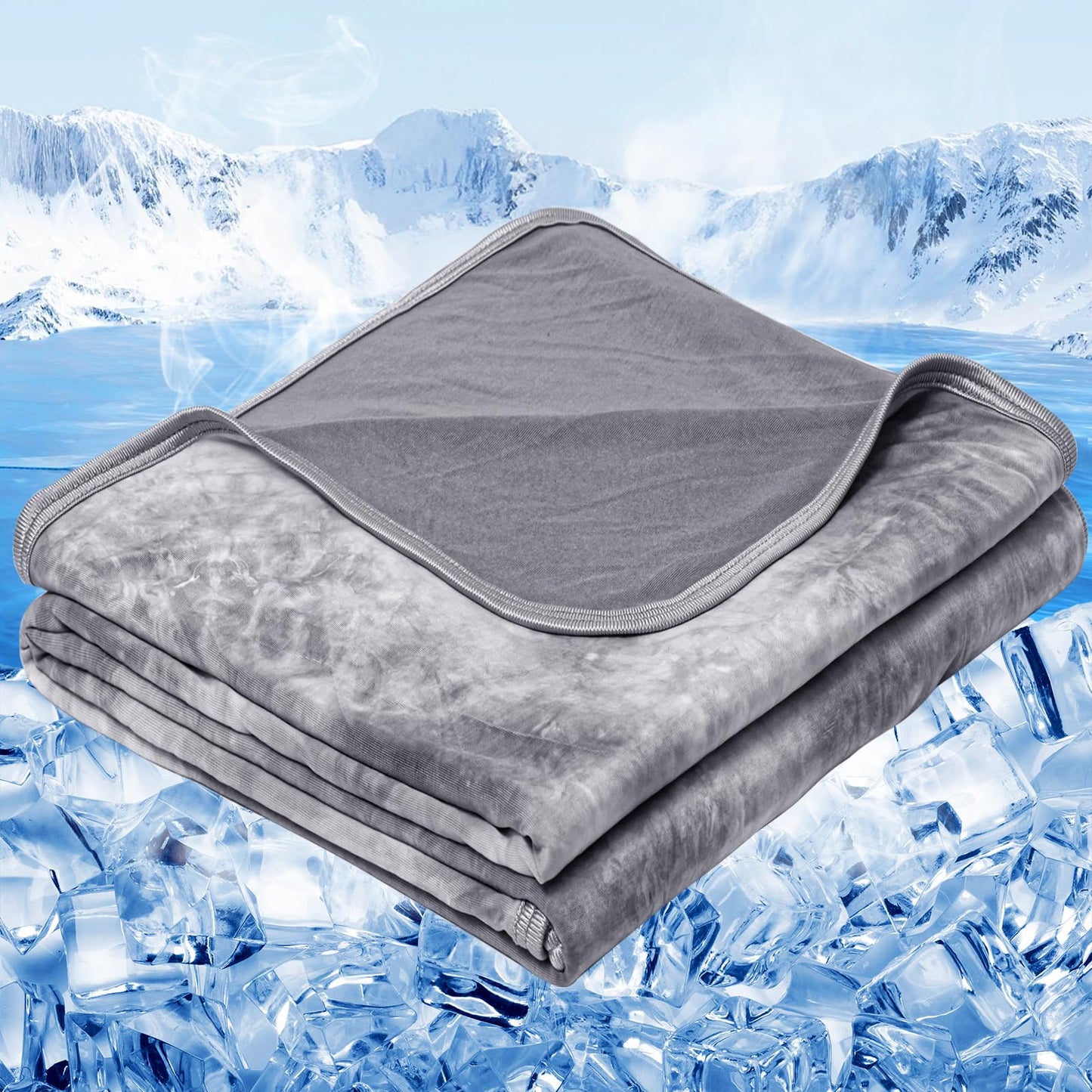 inhand Cooling Blanket King Size(90"x108"), Breathable Summer Blanket with Double-Sided Cool to Touch Fabric, Lightweight Cold Blanket for Night Sweats Hot Sleepers,Throw for Couples, Cozy Wrap,Grey