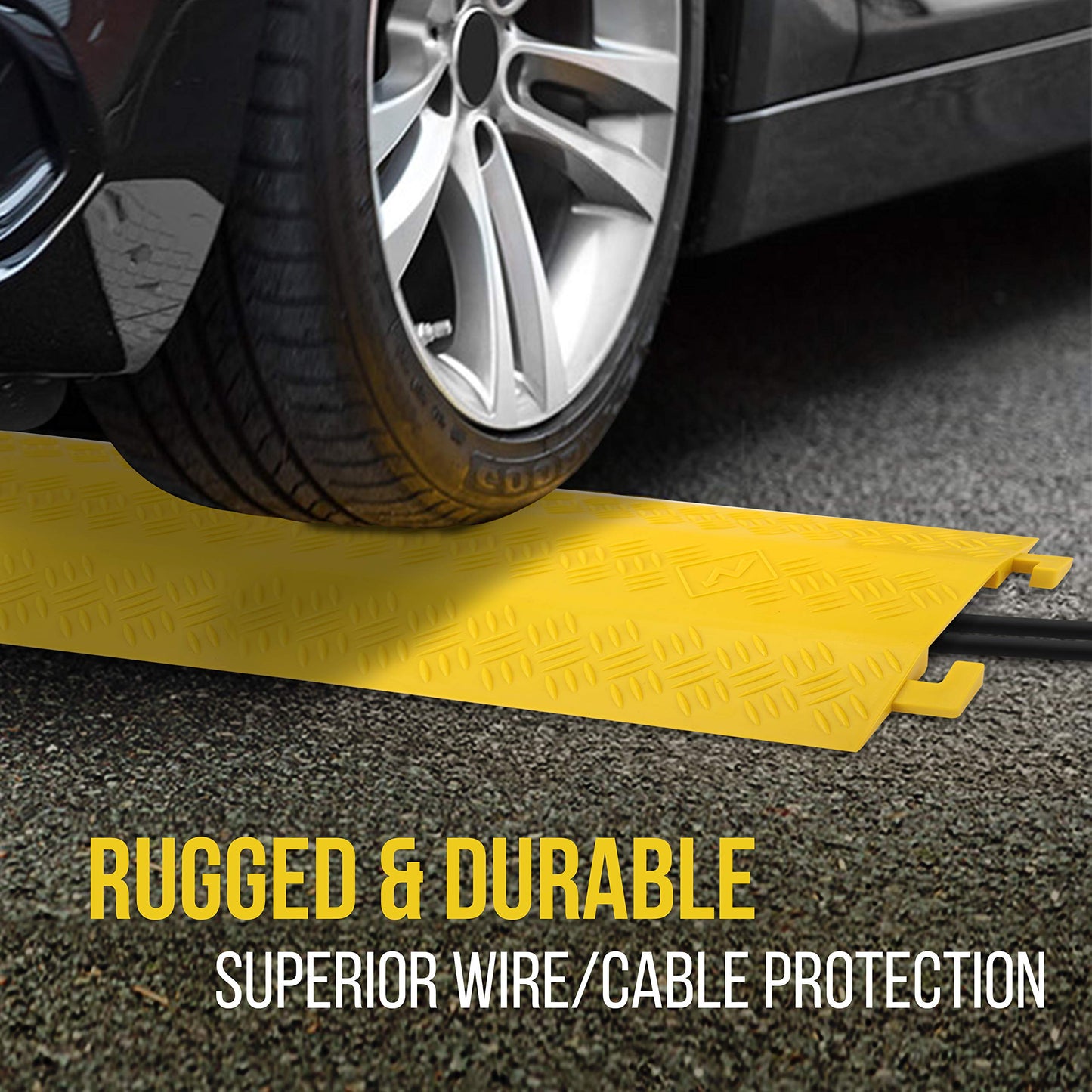 Durable Cable Ramp Protective Cover - 2,000 lbs Max Heavy Duty Drop Over Hose & Cable Track Protector, Safe in High Walking Traffic Areas - Cable Concealer for Outdoor & Indoor Use