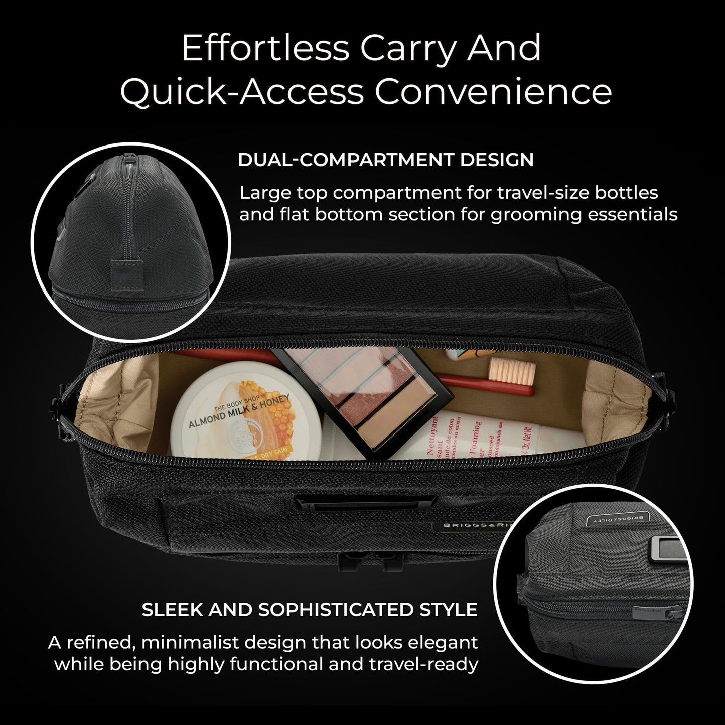 Briggs & Riley Baseline Duo Essential Toiletry Kit, Black